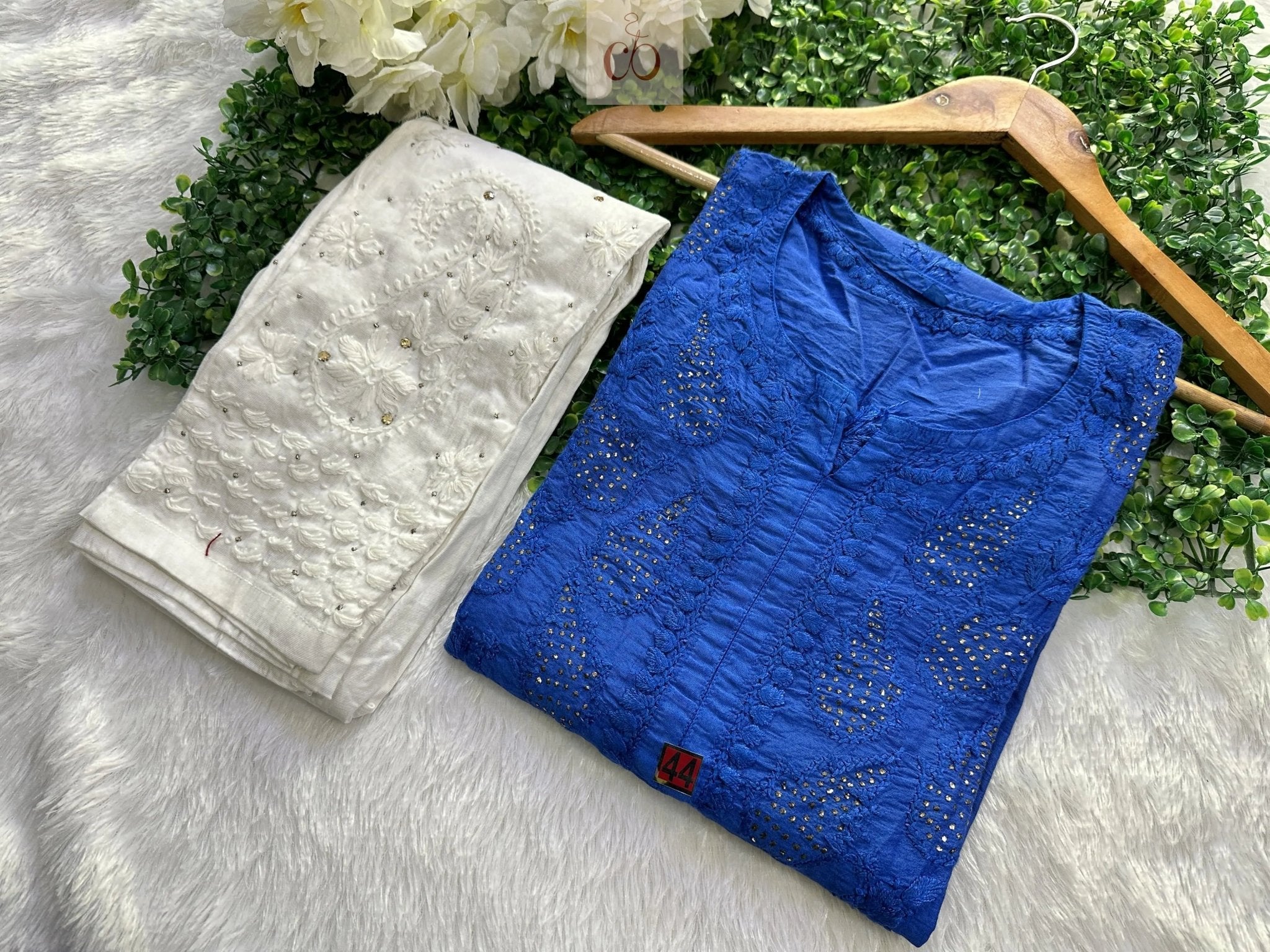 Elegant Chanderi With Muqaish Work - chikankariofficial