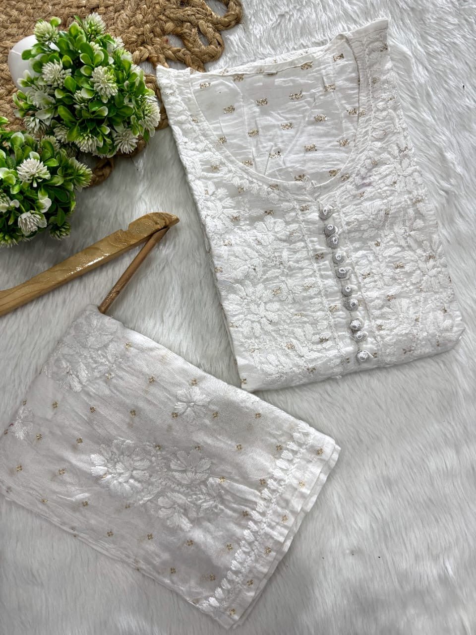 Exclusive chanderi A New Concept In chanderi kurti with Palazzo Roshni Special - chikankariofficial