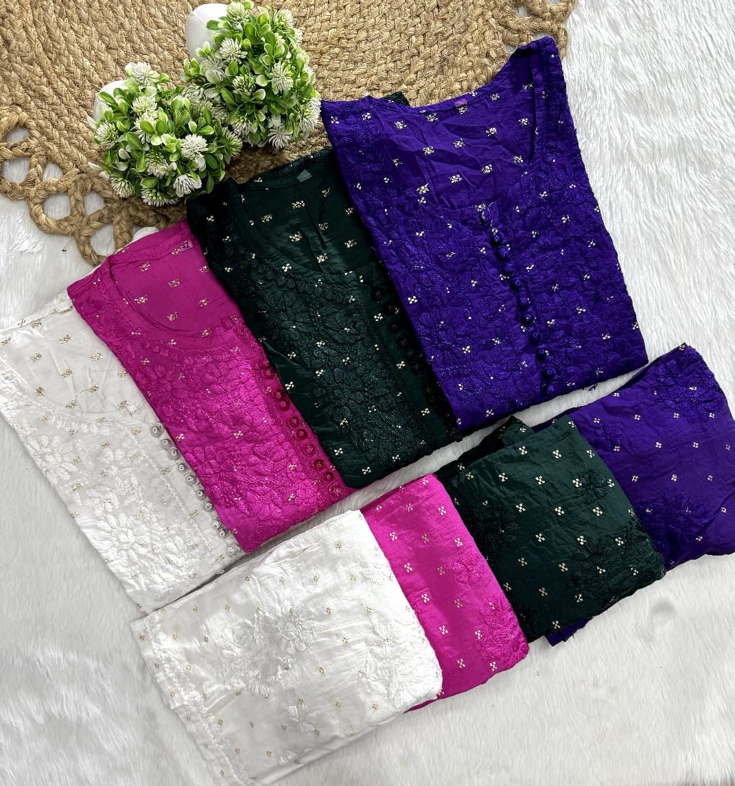 Exclusive chanderi A New Concept In chanderi kurti with Palazzo Roshni Special - chikankariofficial