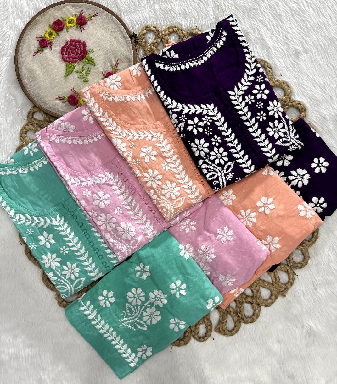 Exclusive DOBBY Nyra Cut kurti & pant in a combination of matching Set - chikankariofficial