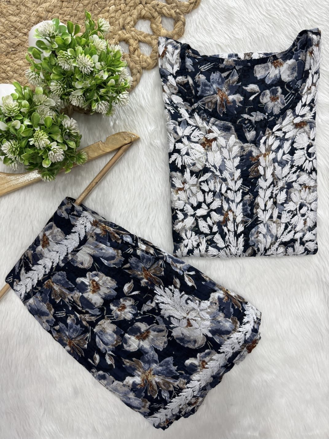 Exclusive Mul Cotton New Concept In short kurti with Garara set - chikankariofficial