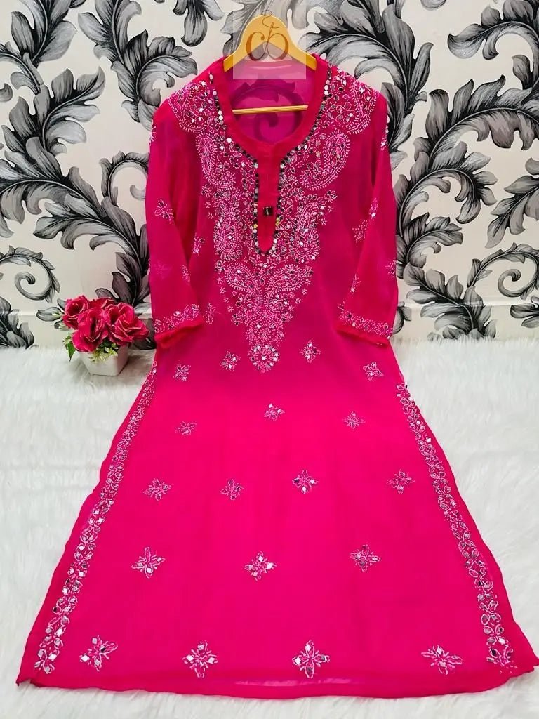 Gala buti Mirror Kurtis with inner - chikankariofficial