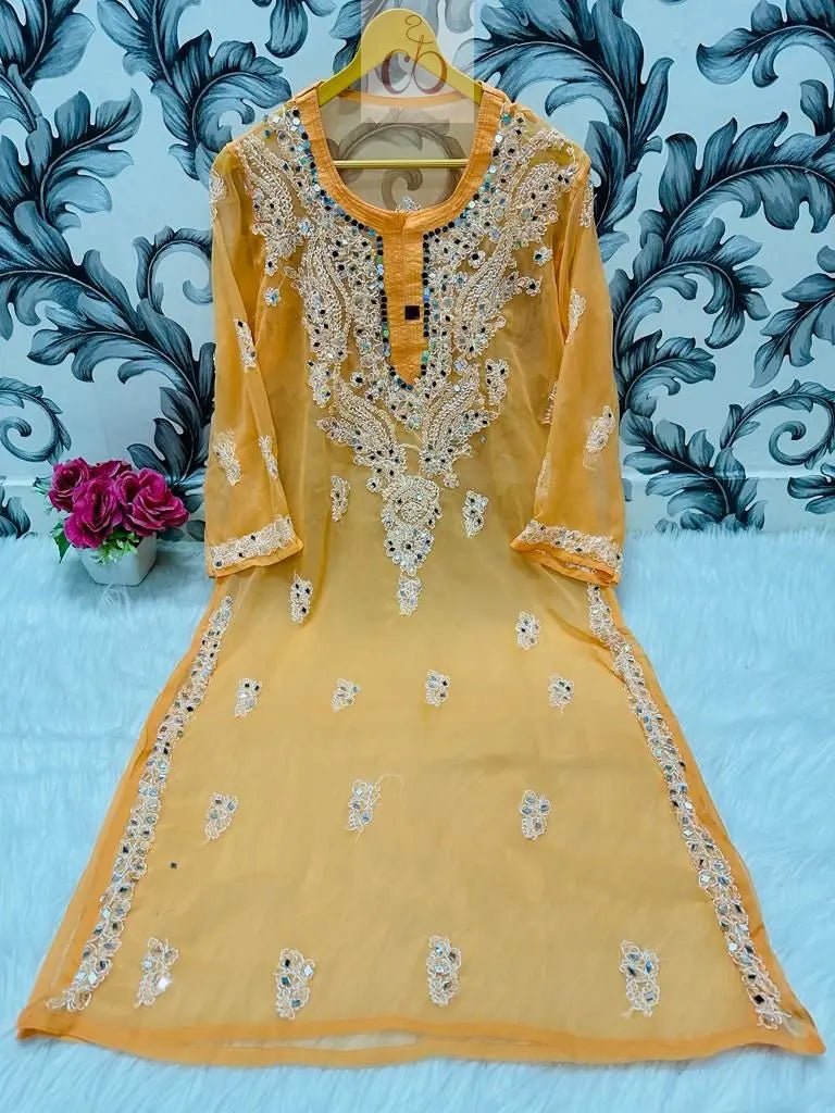 Gala buti Mirror Kurtis with inner - chikankariofficial