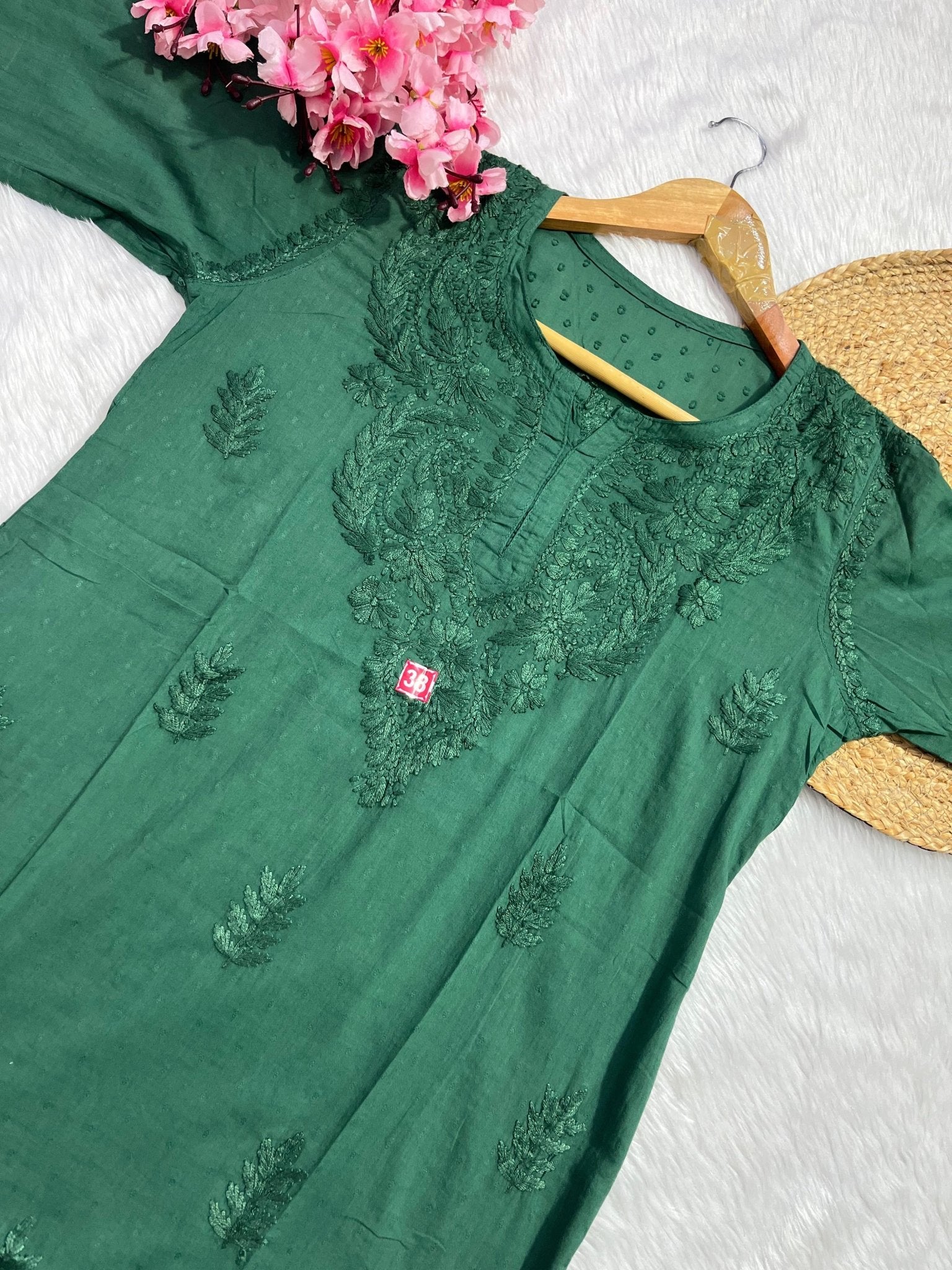 Ghaspatti Dyed Handcrafted Short Top - chikankariofficial