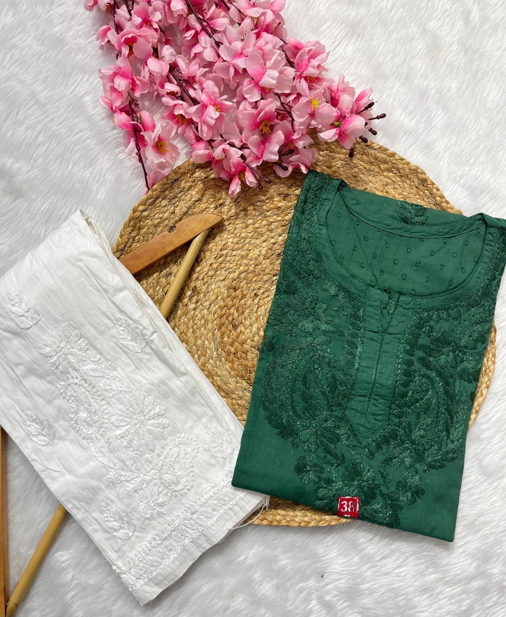 Ghaspatti Dyed Handcrafted Short Top - chikankariofficial