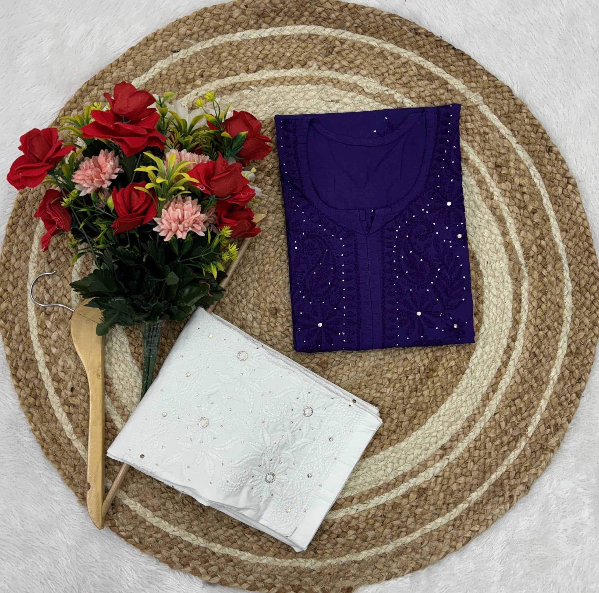 GhassPatti Muqaish kurti - chikankariofficial