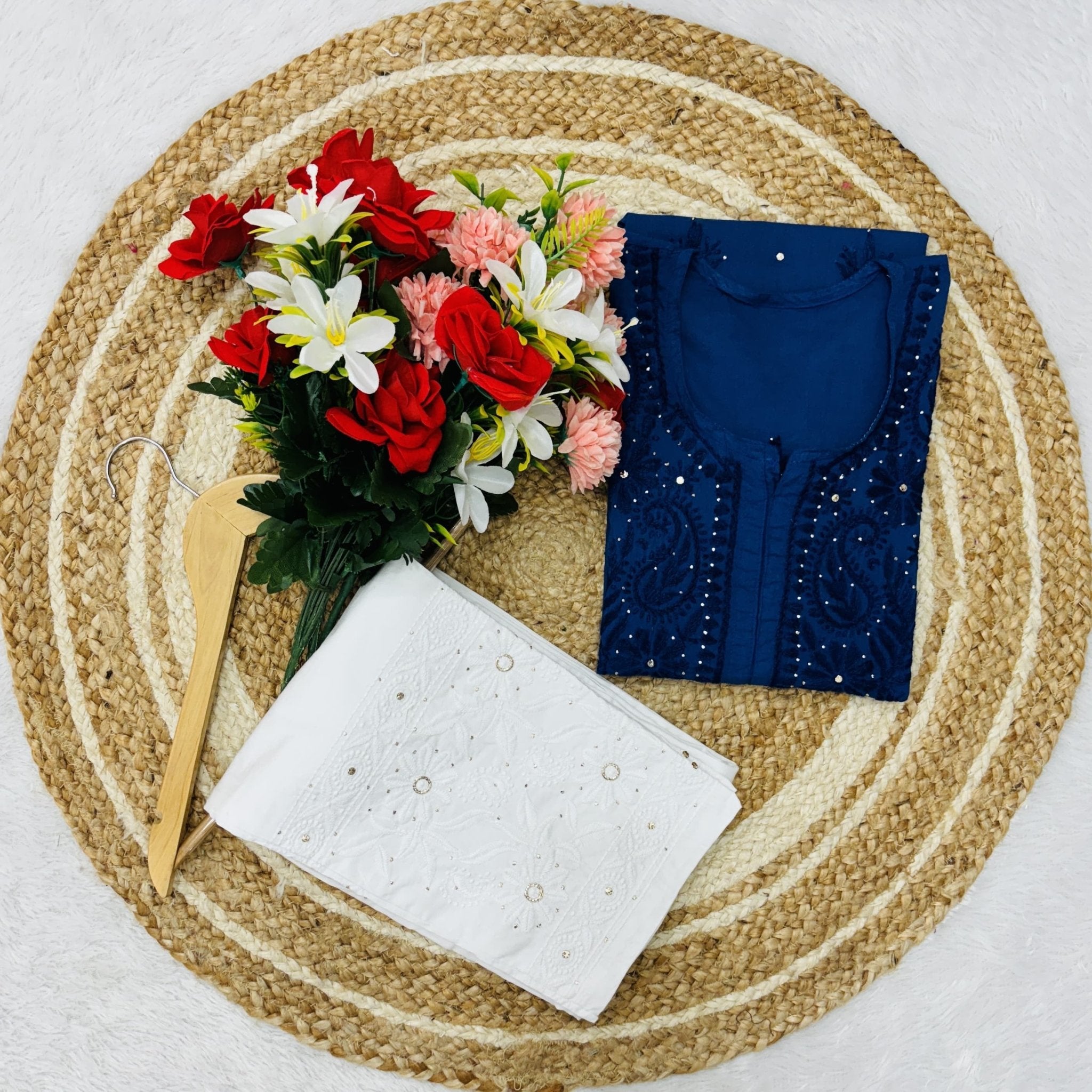 GhassPatti Muqaish kurti - chikankariofficial