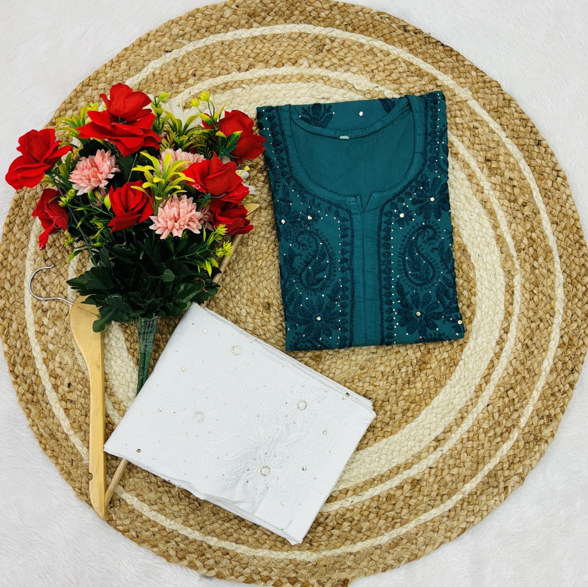 GhassPatti Muqaish kurti - chikankariofficial