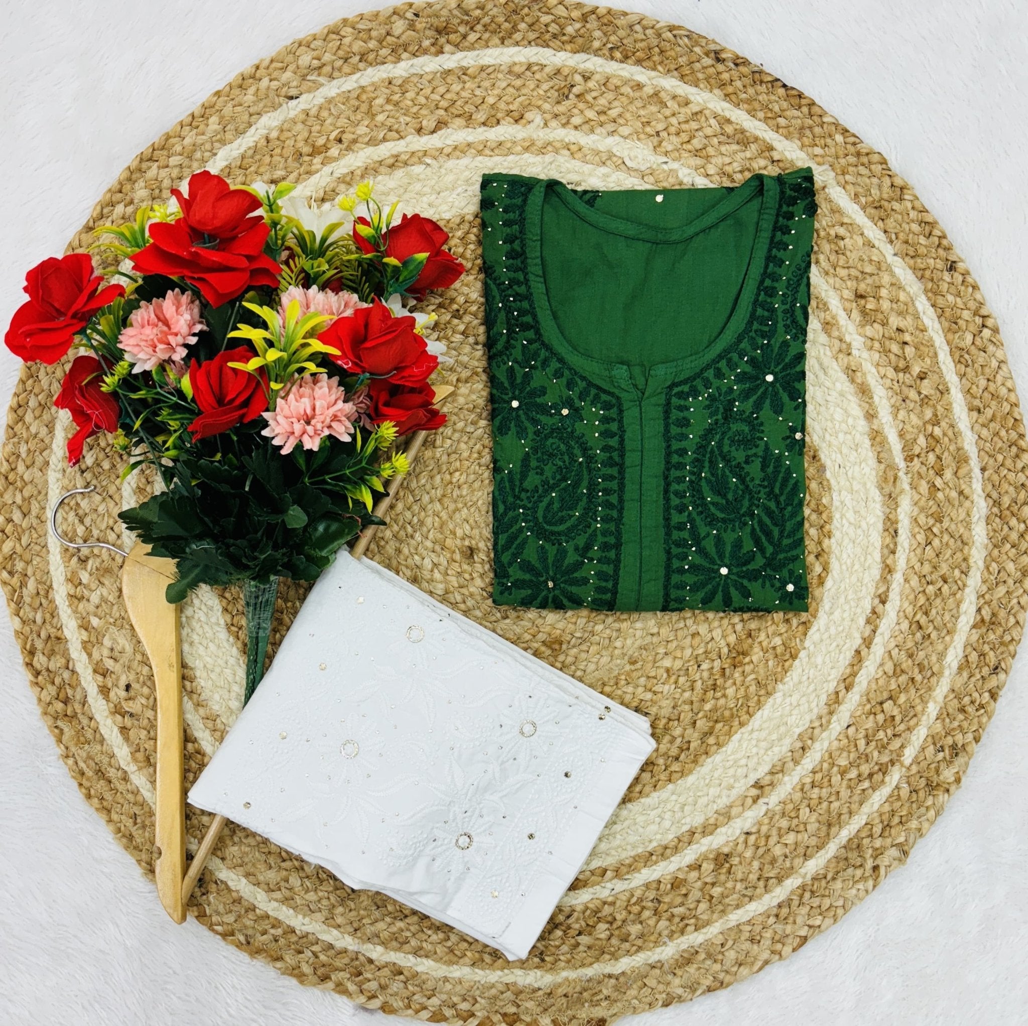 GhassPatti Muqaish kurti - chikankariofficial