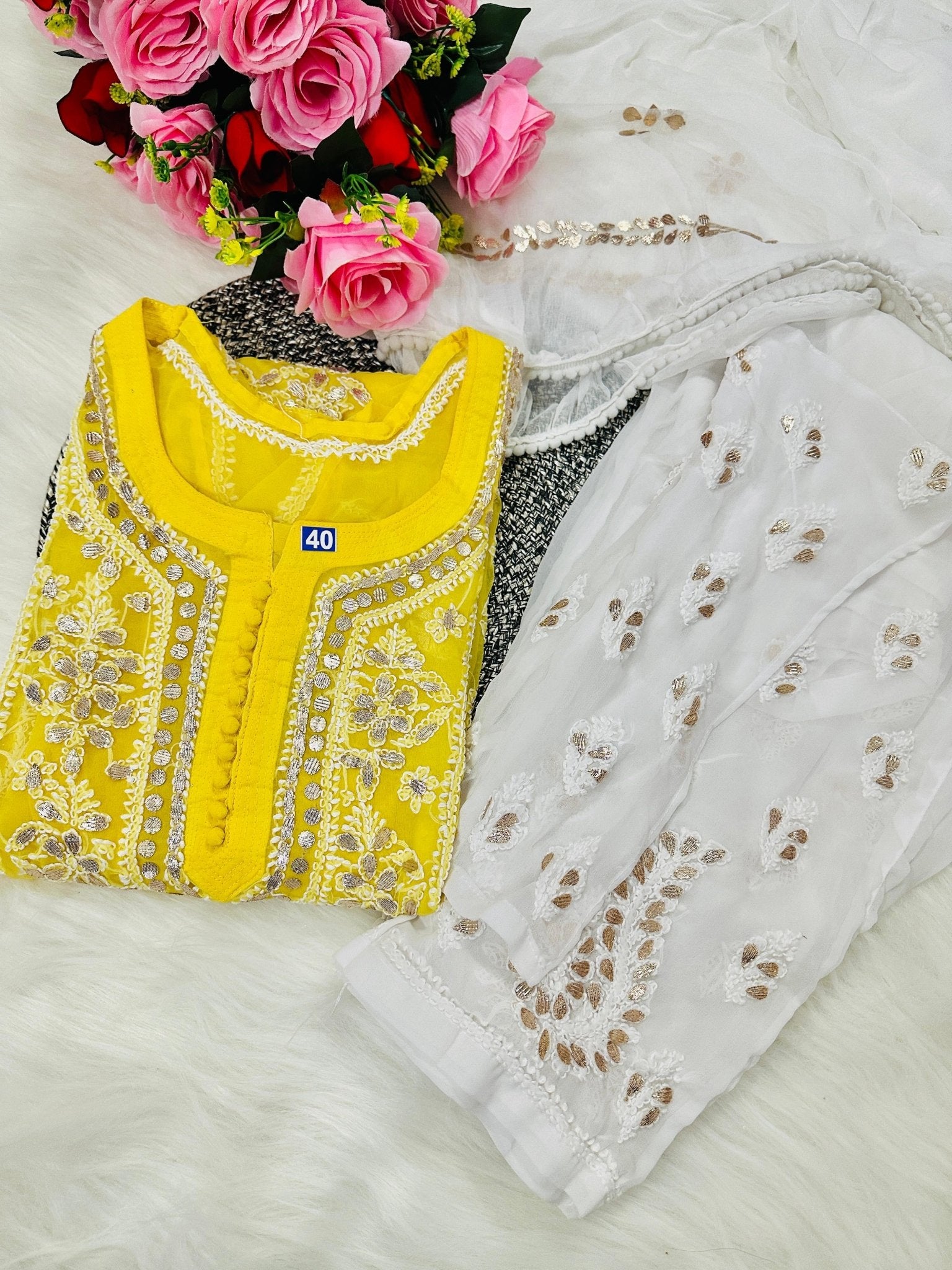 Gotapatti 3pc Set Heavy panel Edition ( With inner ) - chikankariofficial