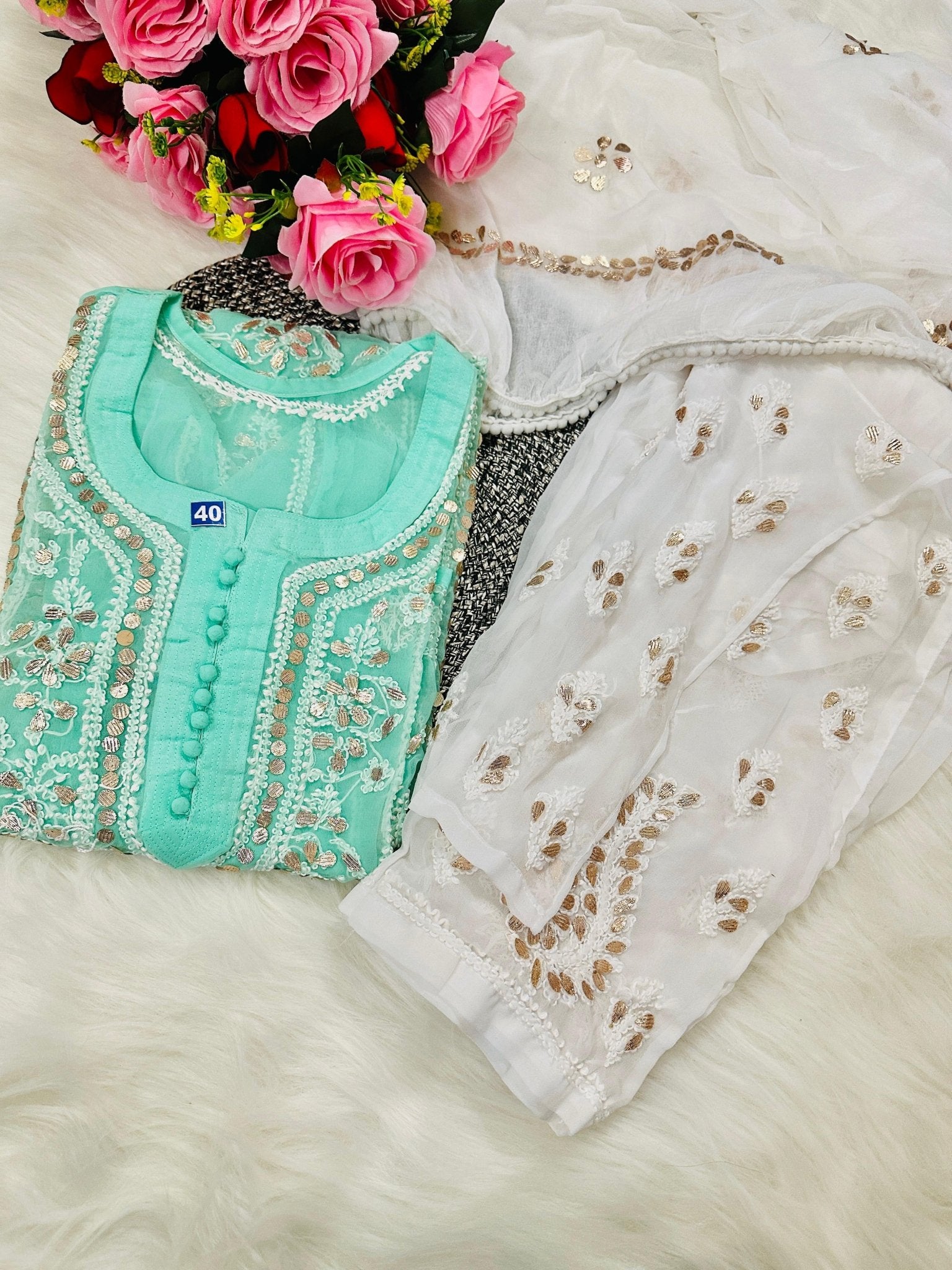 Gotapatti 3pc Set Heavy panel Edition ( With inner ) - chikankariofficial