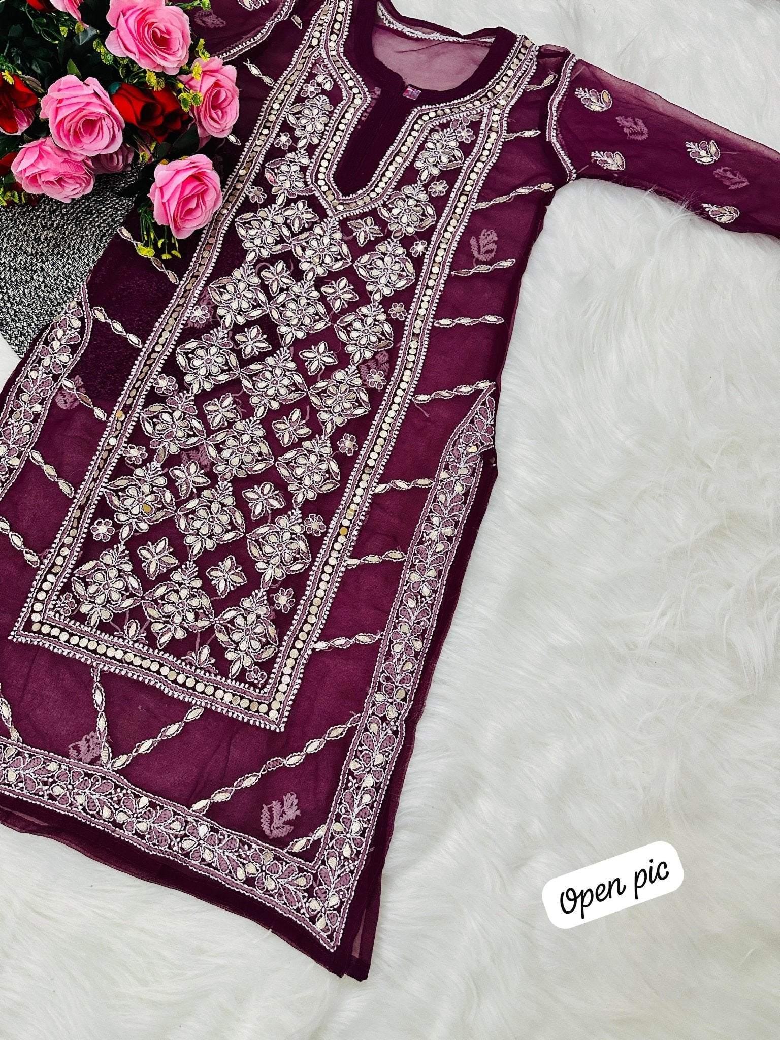 Gotapatti 3pc Set Heavy panel Edition ( With inner ) - chikankariofficial