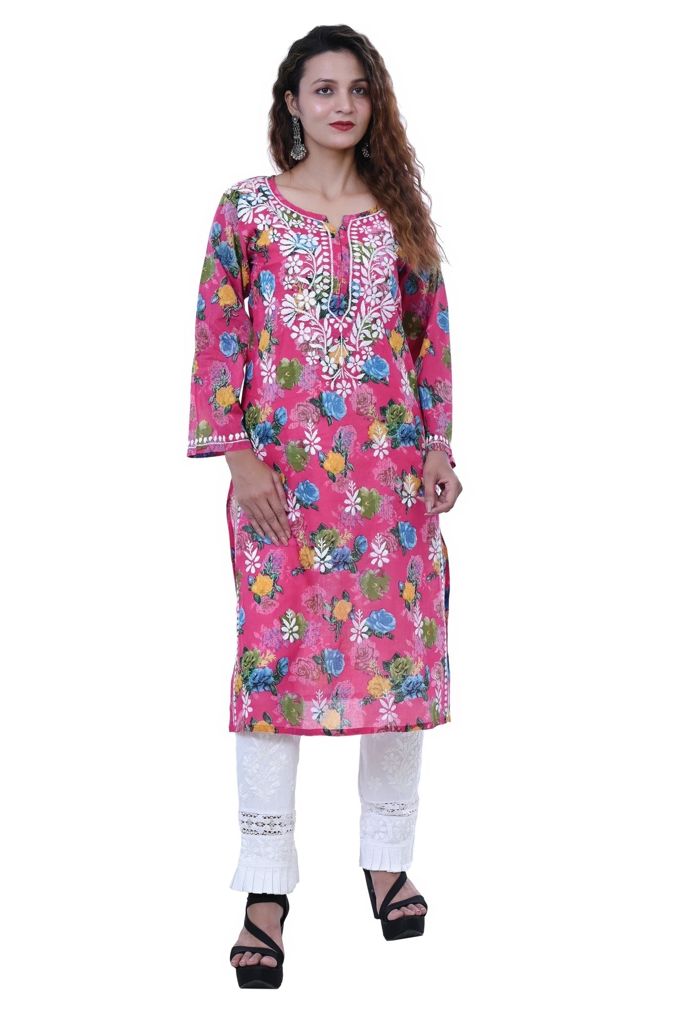 Gulafsha Allover Bali Work Floral Kurta - chikankariofficial