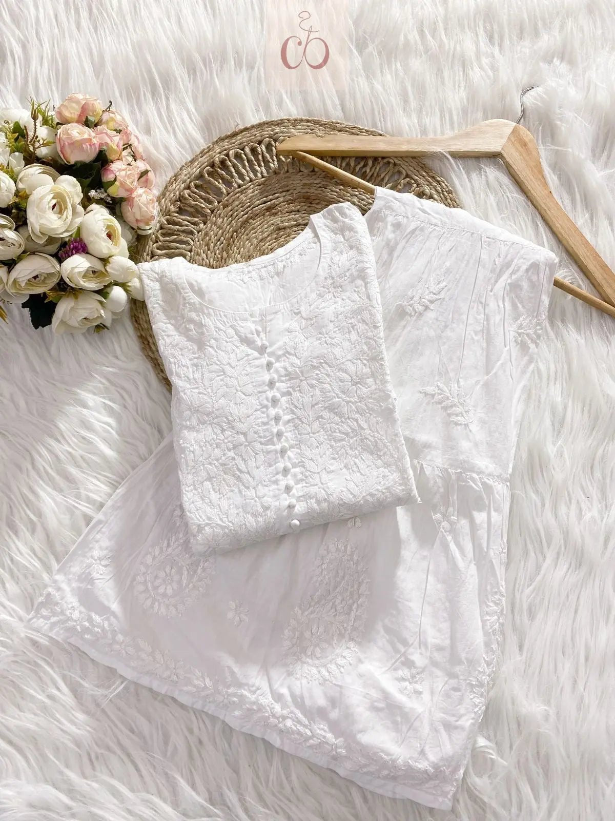 Handcrafted Eid special Mul co ord set - chikankariofficial