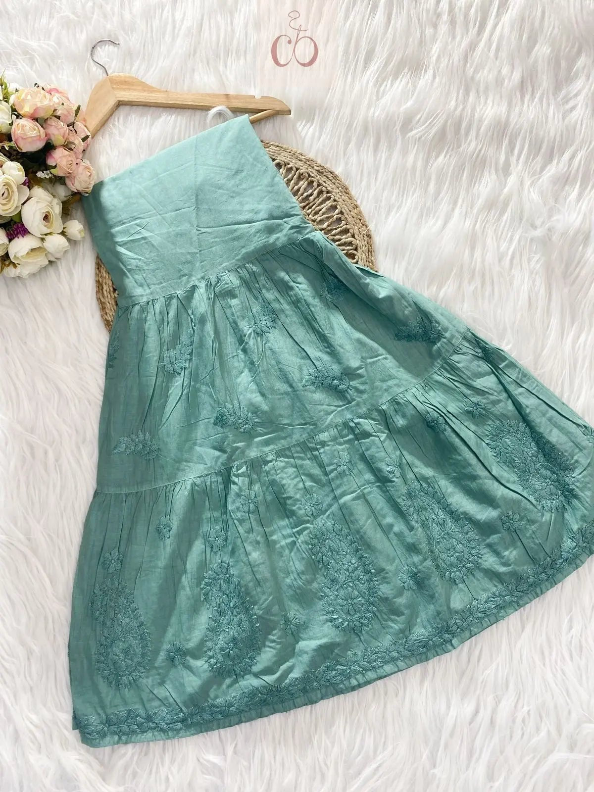 Handcrafted Eid special Mul co ord set - chikankariofficial