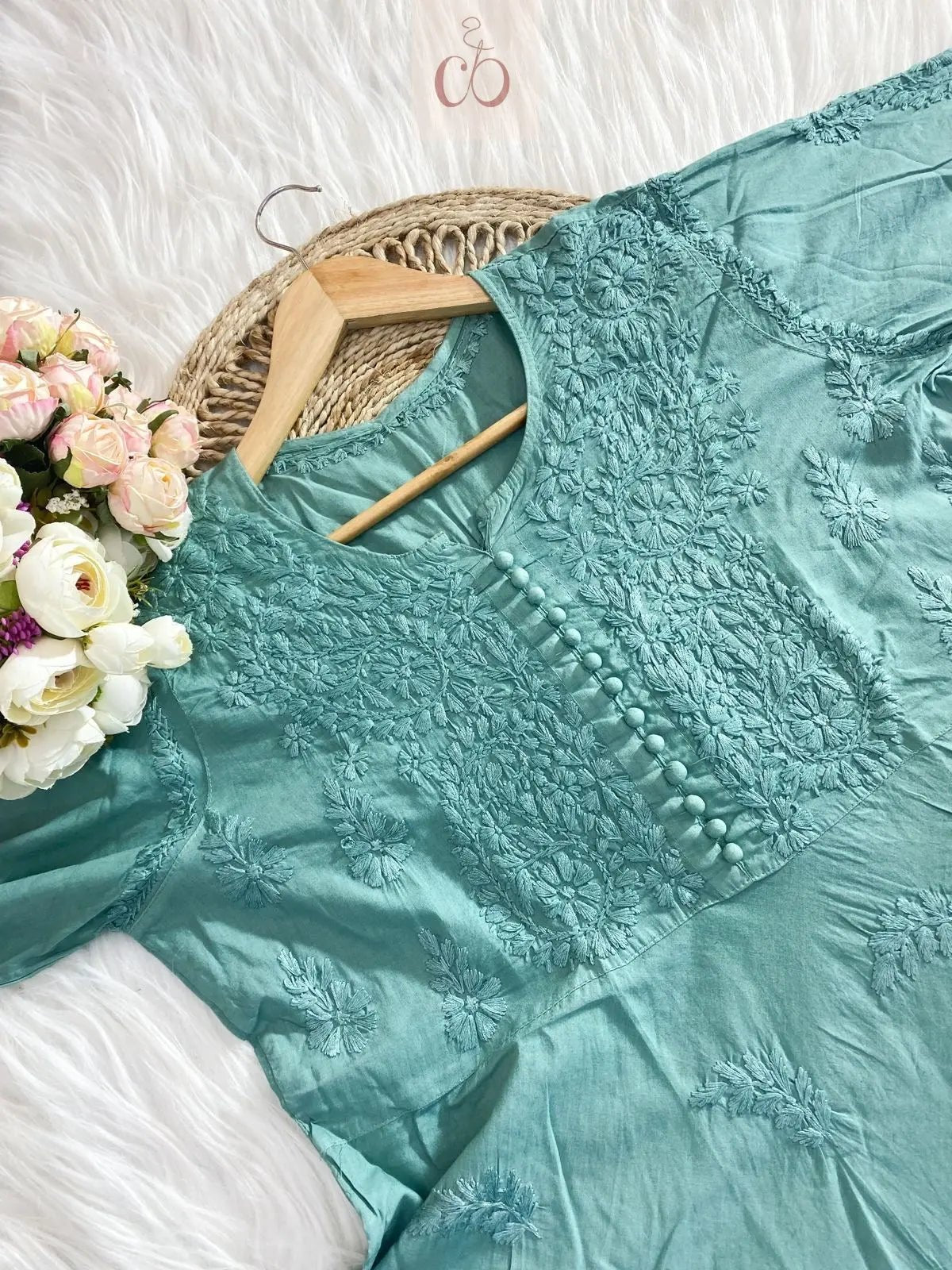 Handcrafted Eid special Mul co ord set - chikankariofficial