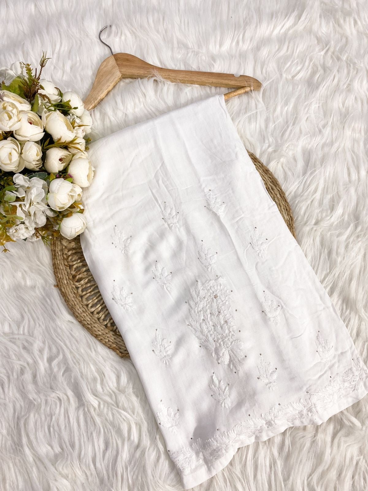 Handcrafted Rayon Muqaish Dyed Chikankari Kurtis - chikankariofficial