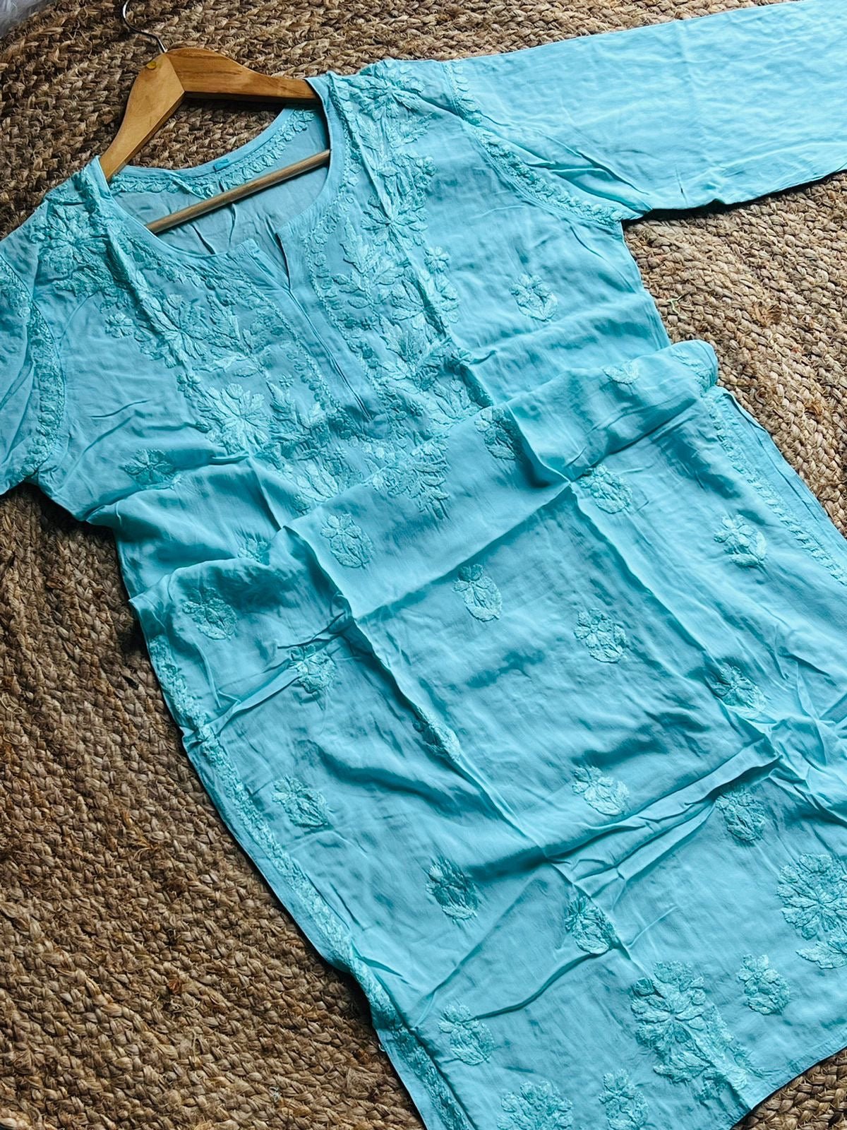 Handwork Modal Daman Chikankari Kurta - chikankariofficial