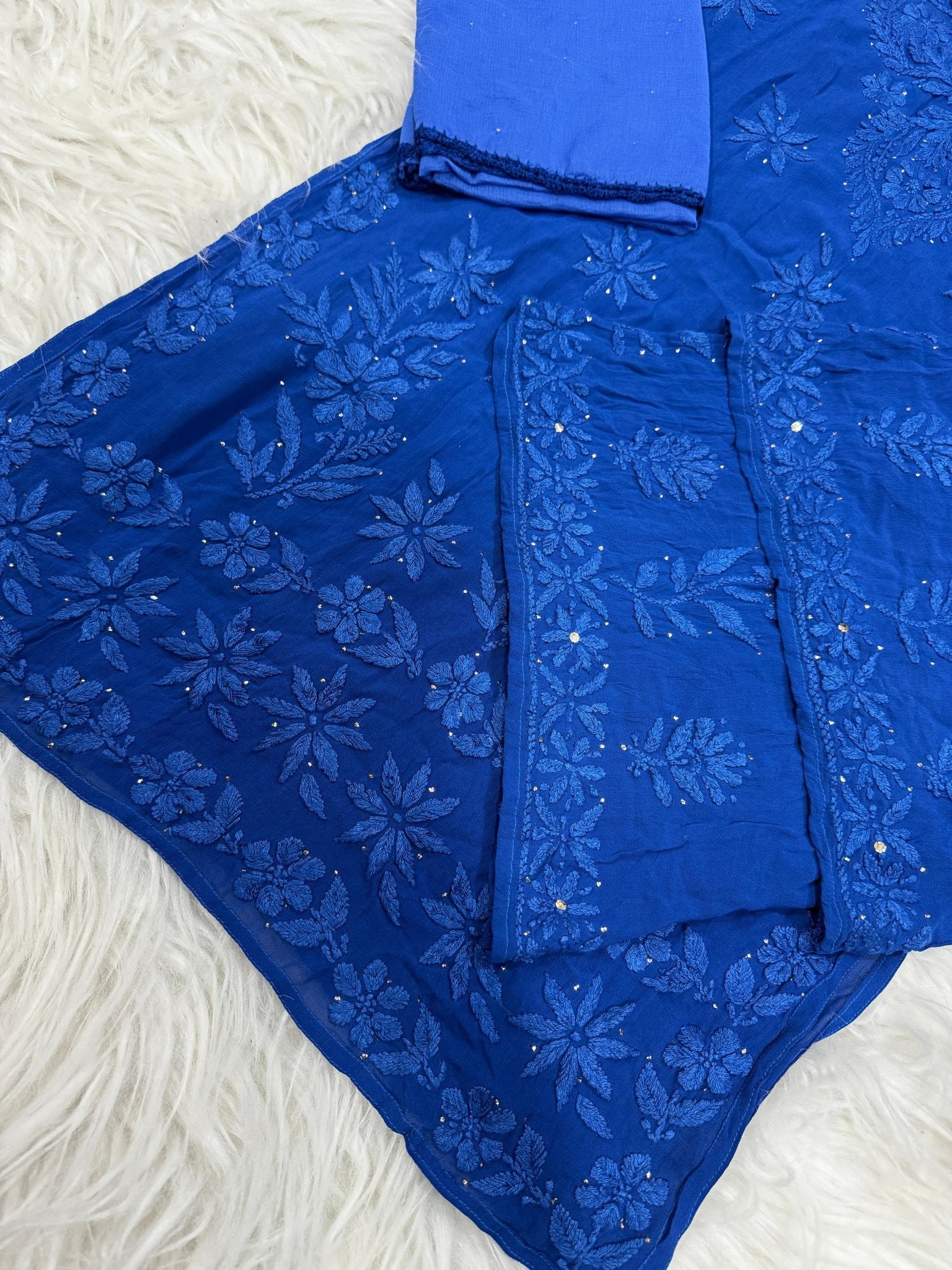 Handwork Muqaish viscose 3pc set - chikankariofficial