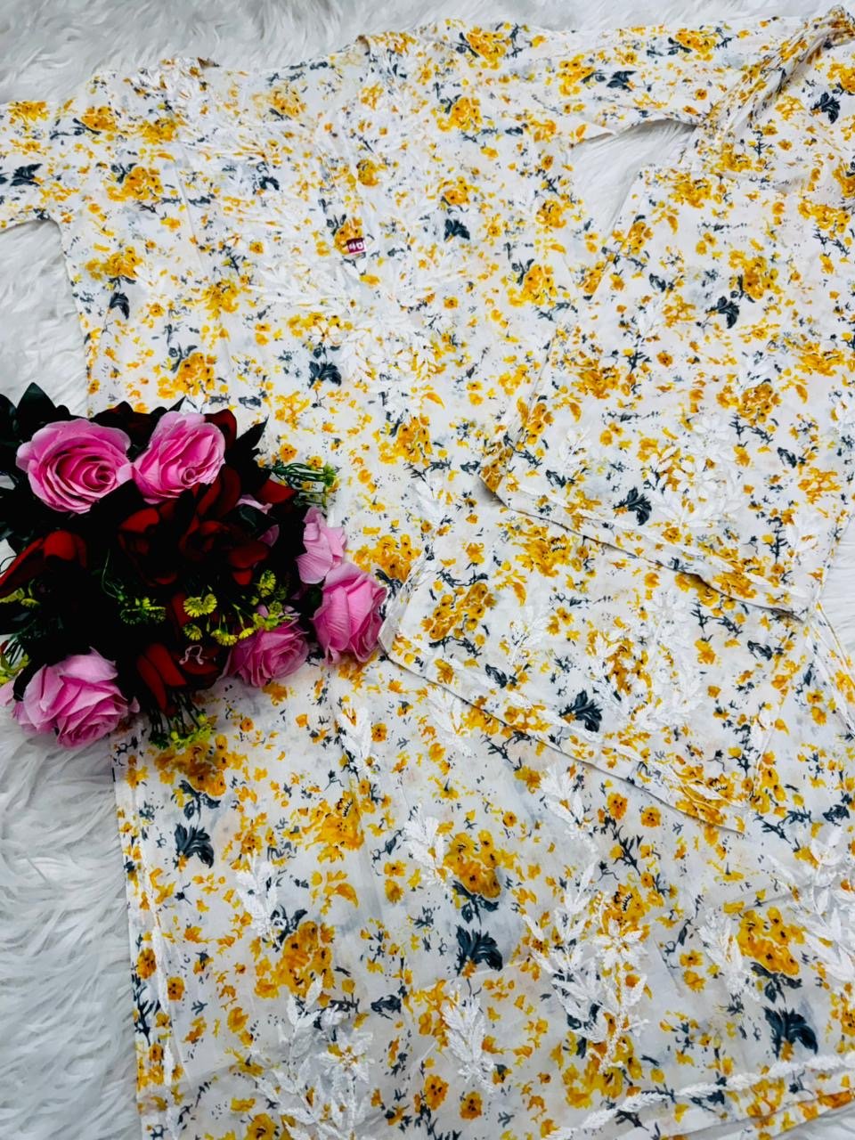 Handwork Pure Mul cotton Floral Printed Combo - chikankariofficial