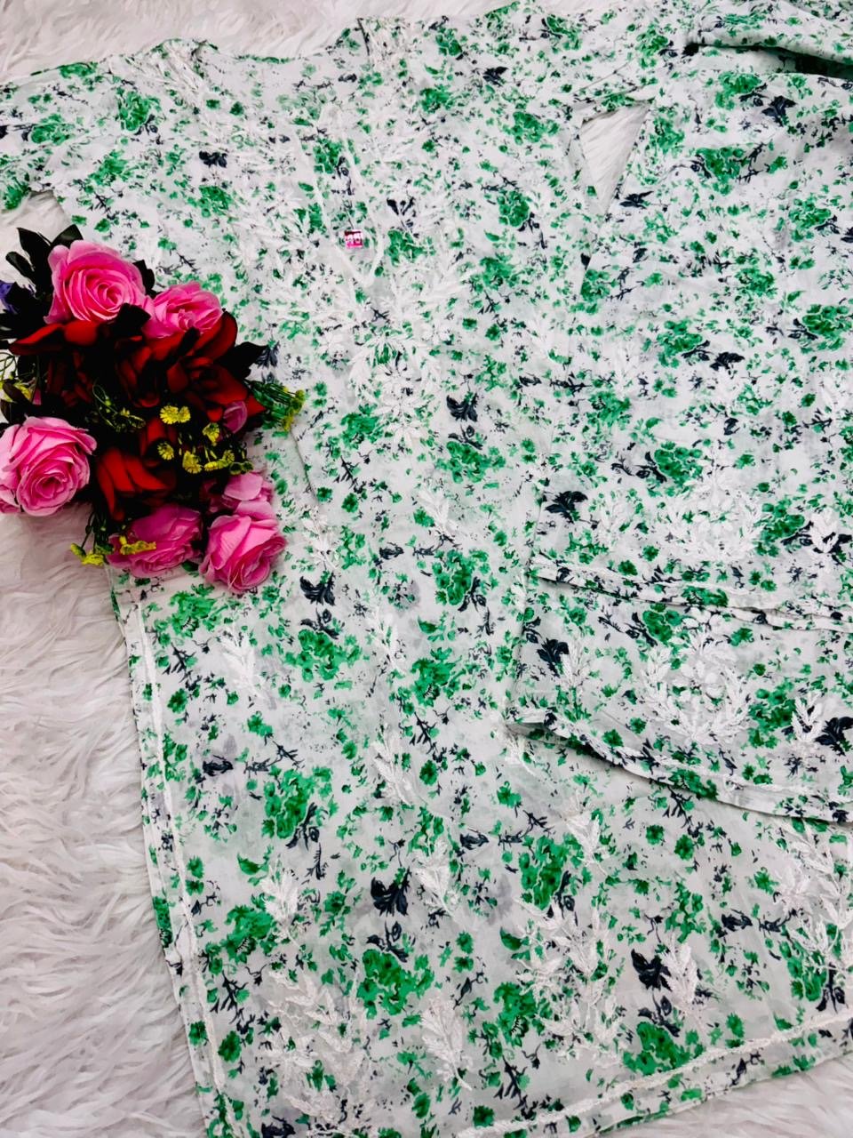 Handwork Pure Mul cotton Floral Printed Combo - chikankariofficial