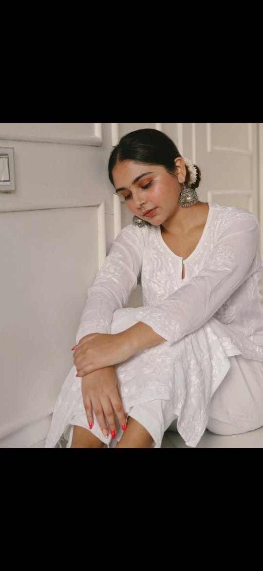 Heavy Daman Originally Handmade Pure Modal 3pc - chikankariofficial