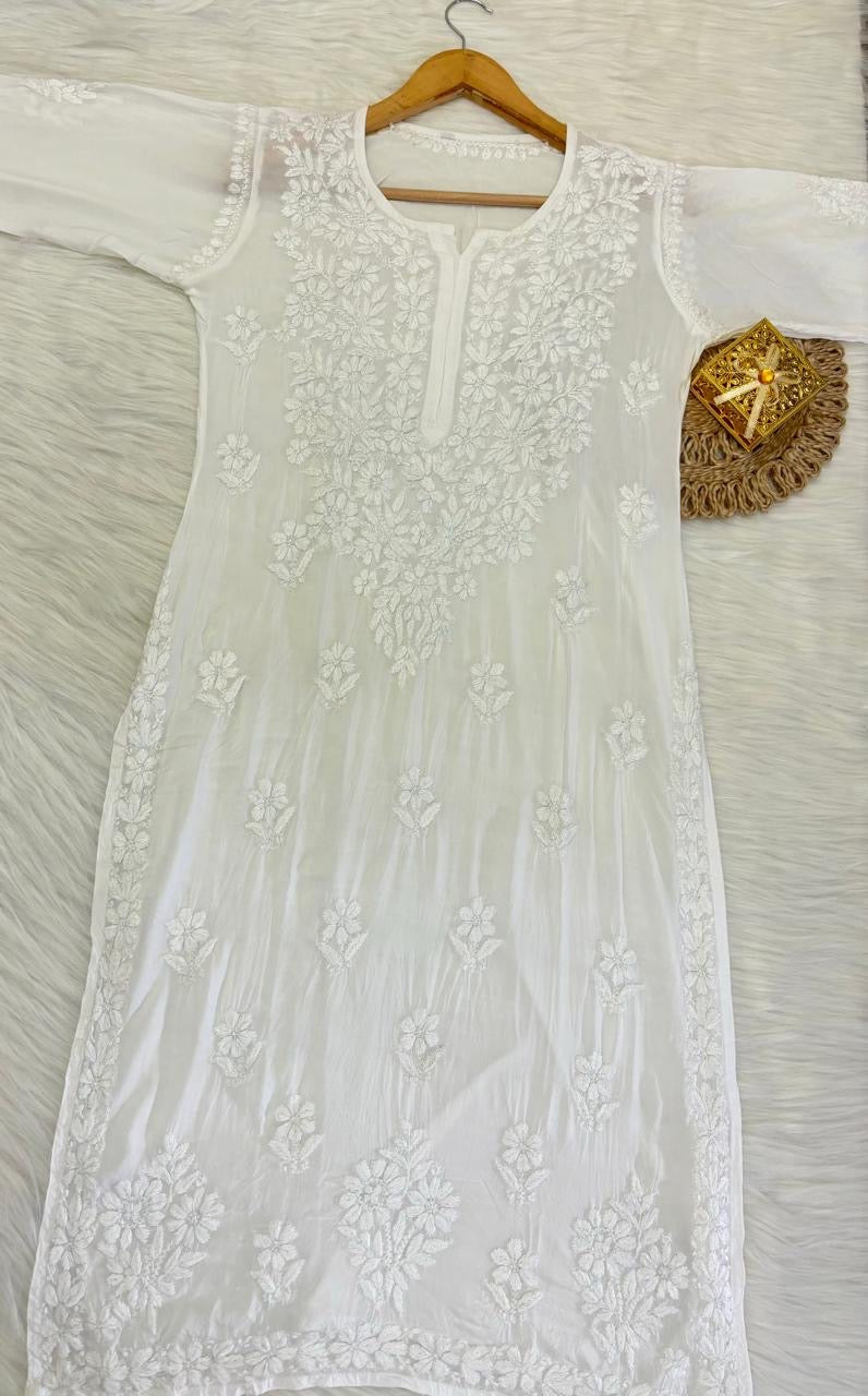 Heavy Daman Originally Handmade Pure Modal 3pc - chikankariofficial