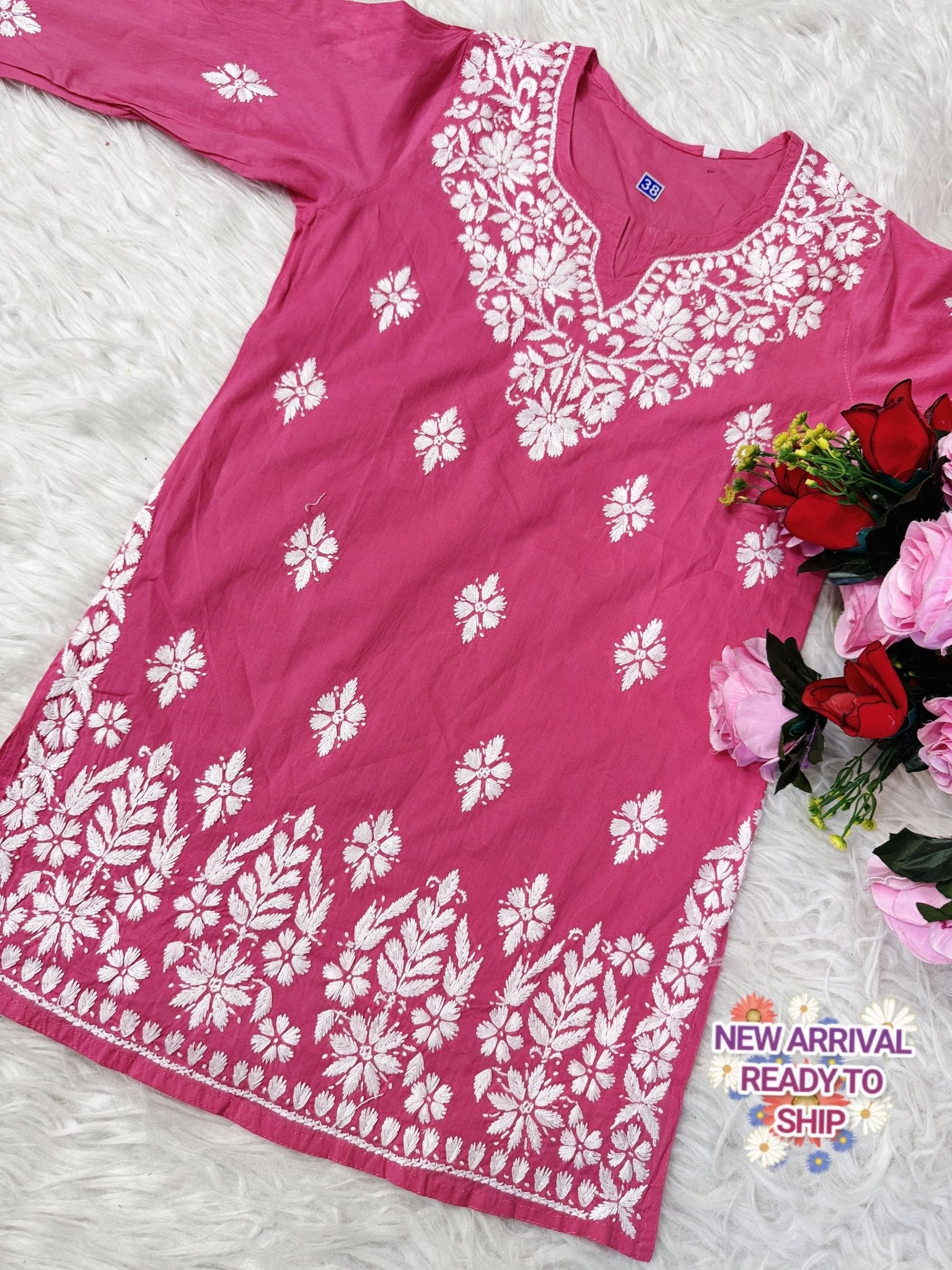 Heavy Handwork Fine rich short top - chikankariofficial