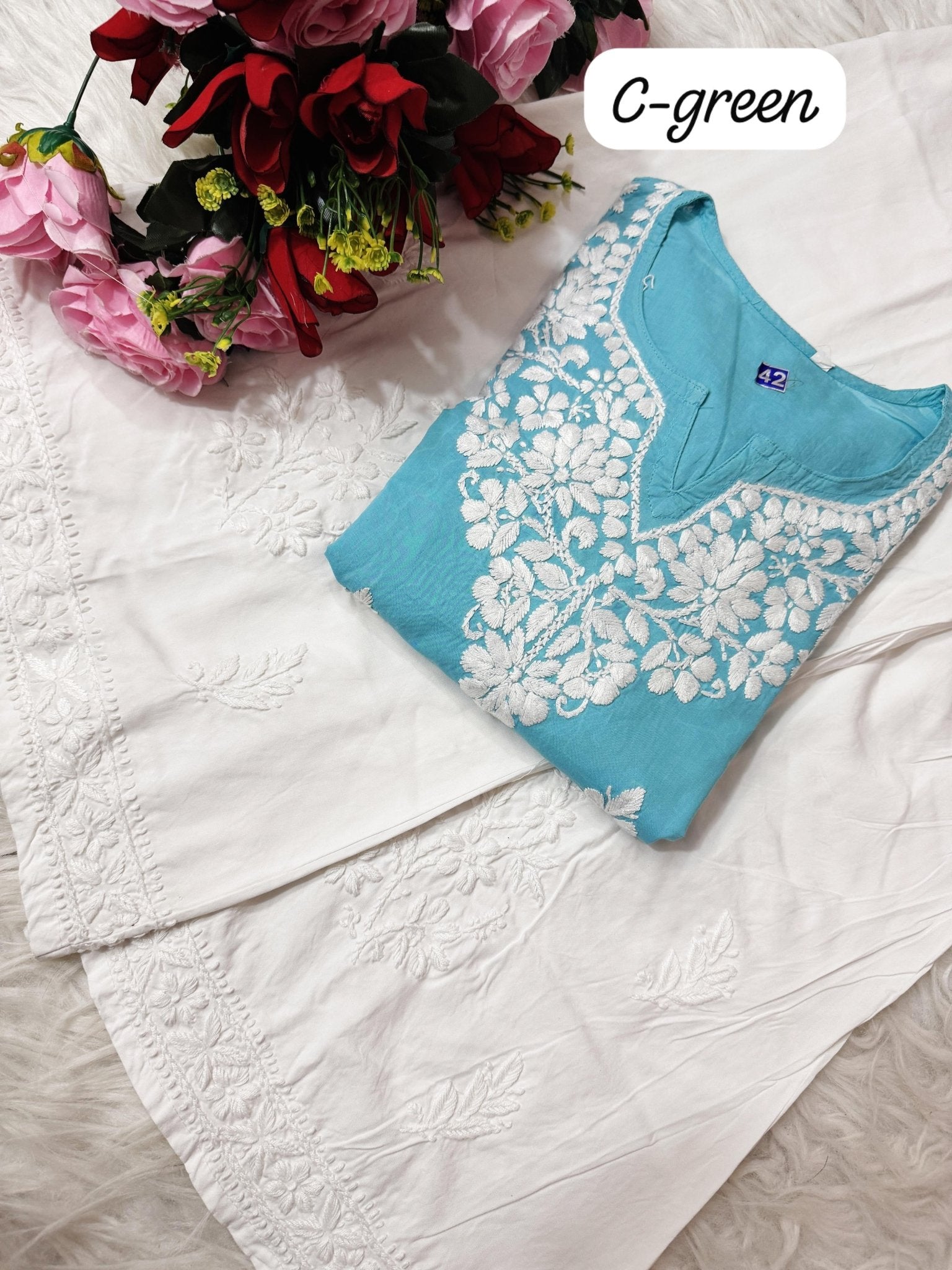 Heavy Handwork Fine rich short top - chikankariofficial