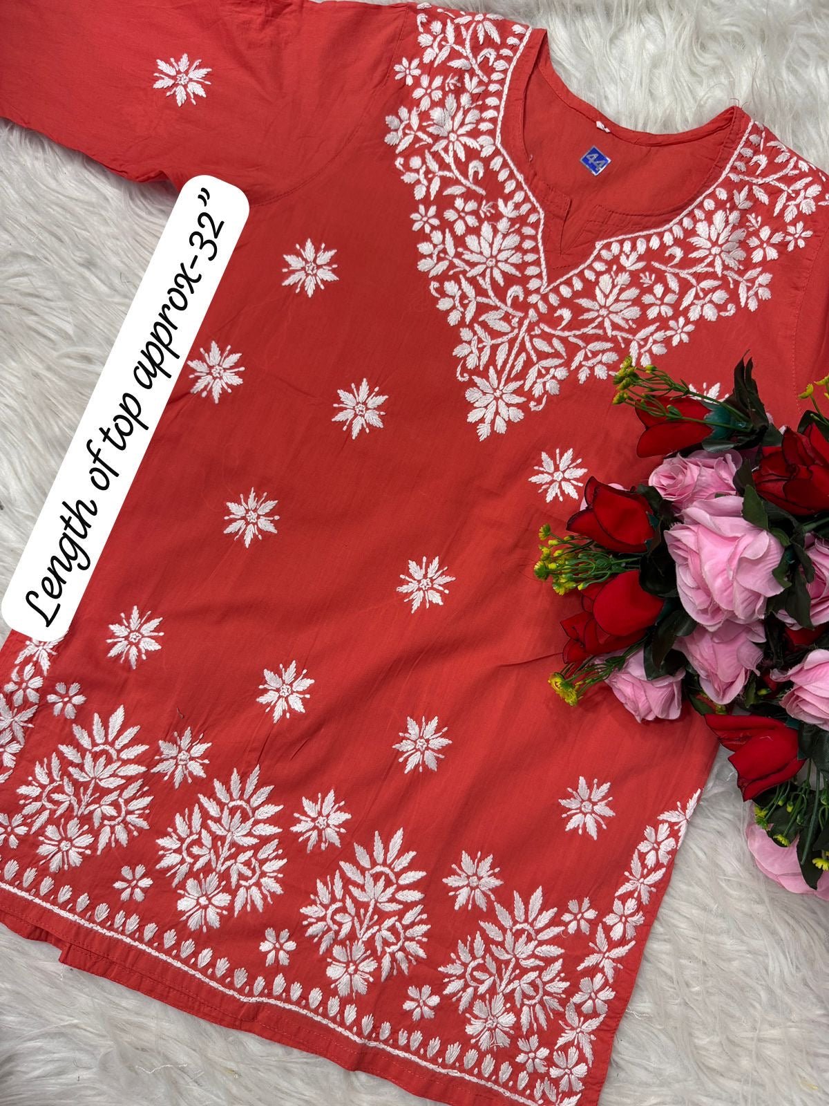 Heavy Handwork Fine rich short top - chikankariofficial