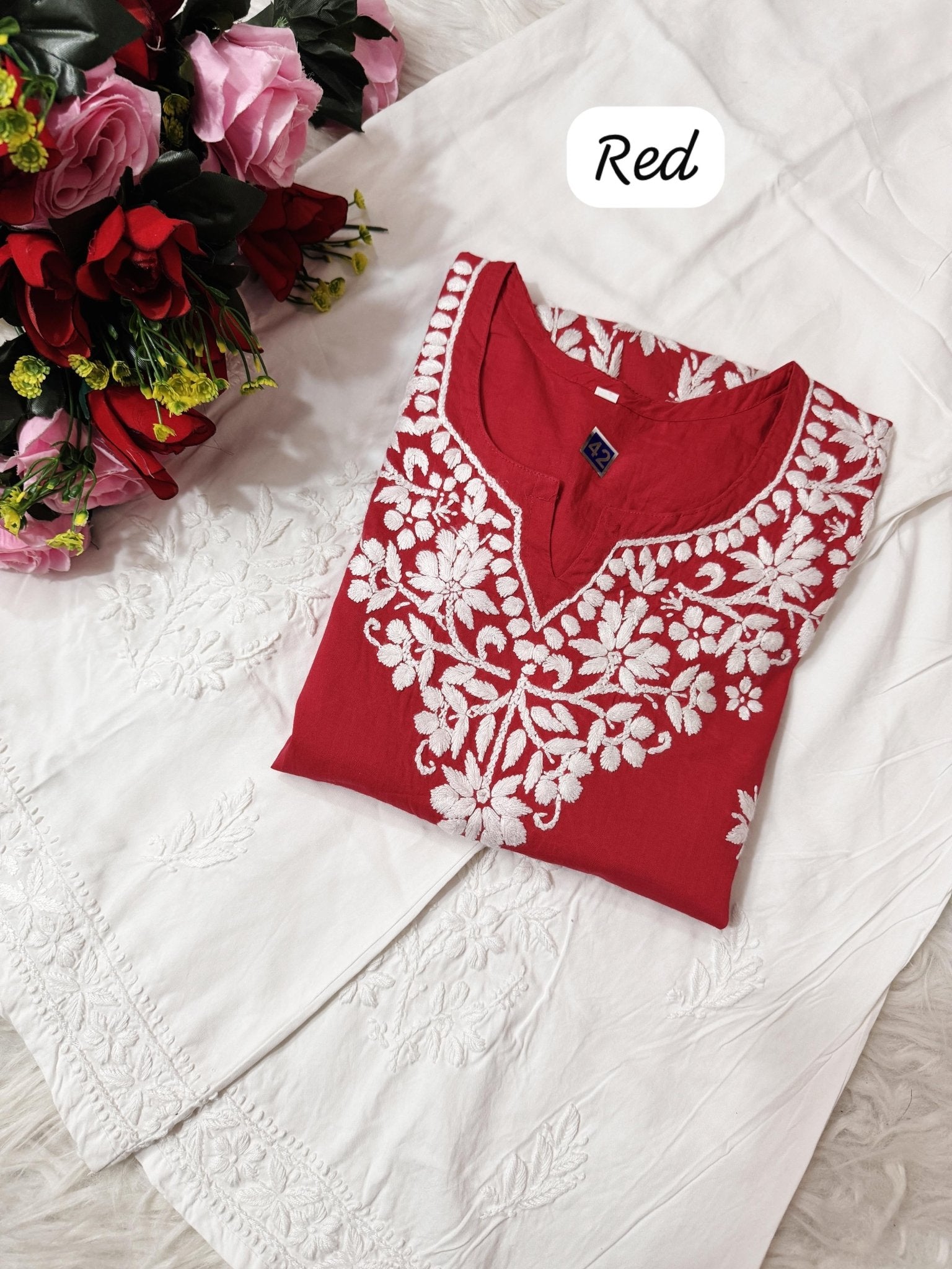 Heavy Handwork Fine rich short top - chikankariofficial