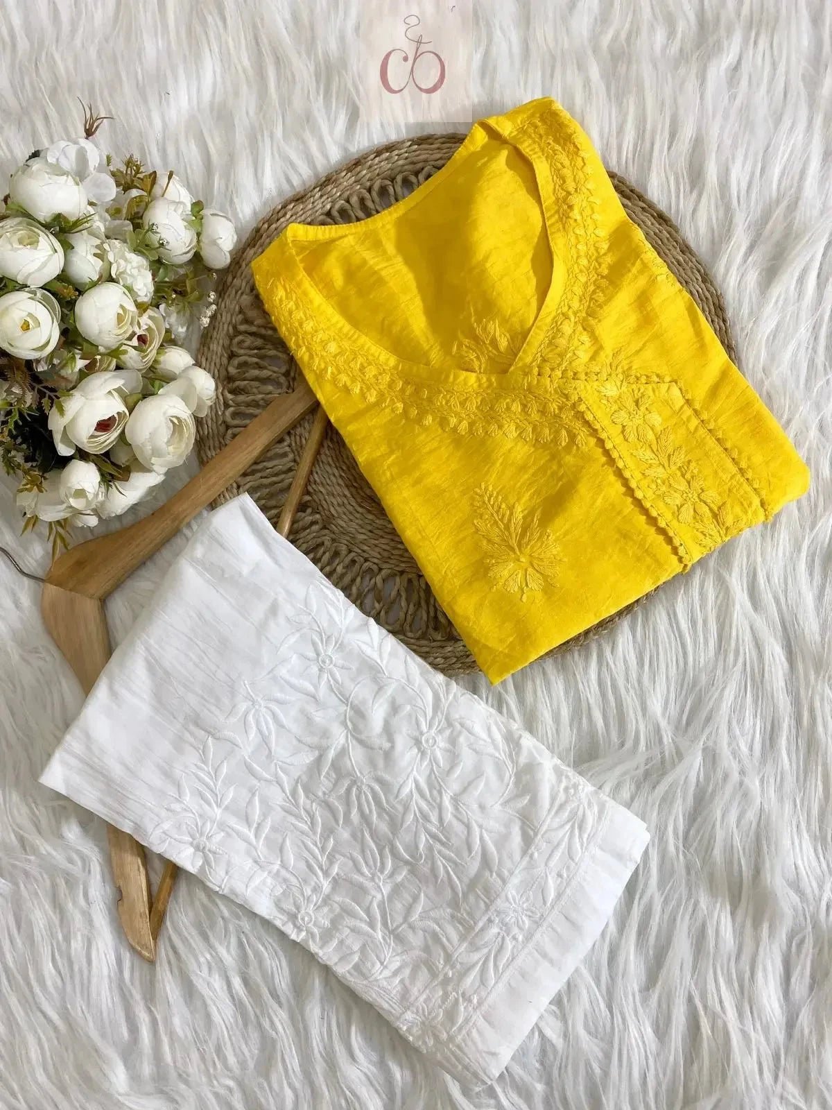 HEAVY PREMIUM HANDCRAFTED BUTTER SOFT CHANDERI KURTI - chikankariofficial