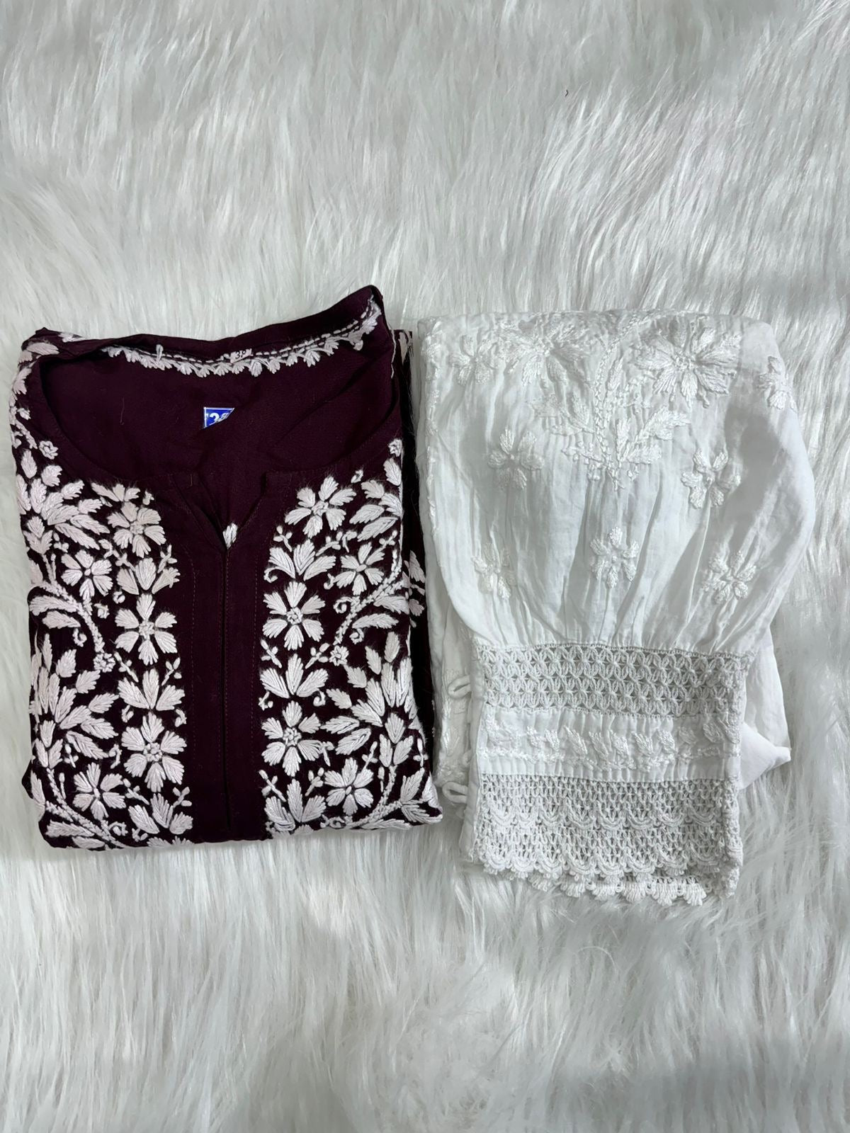 Heavy Rayon chikankari kurti - chikankariofficial