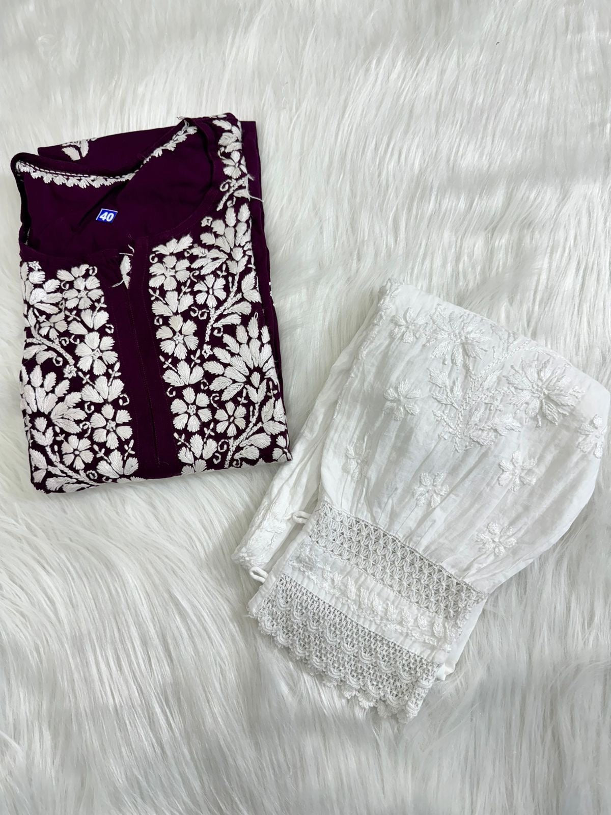 Heavy Rayon chikankari kurti - chikankariofficial