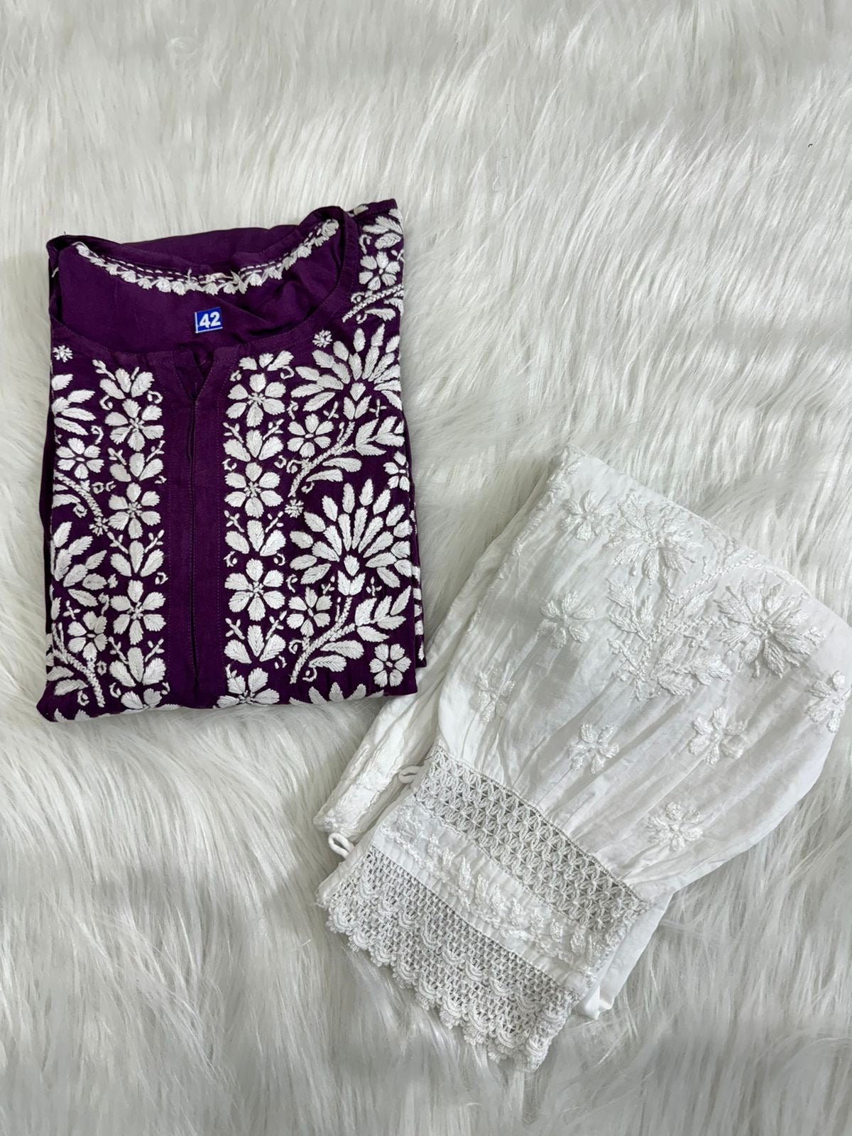 Heavy Rayon chikankari kurti - chikankariofficial