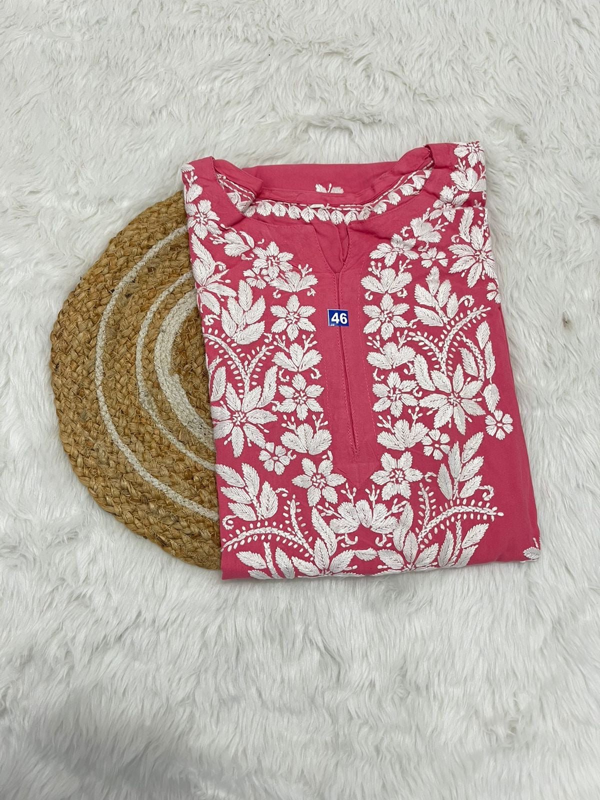 Heavy Work Rayon chikan Kurtis - chikankariofficial