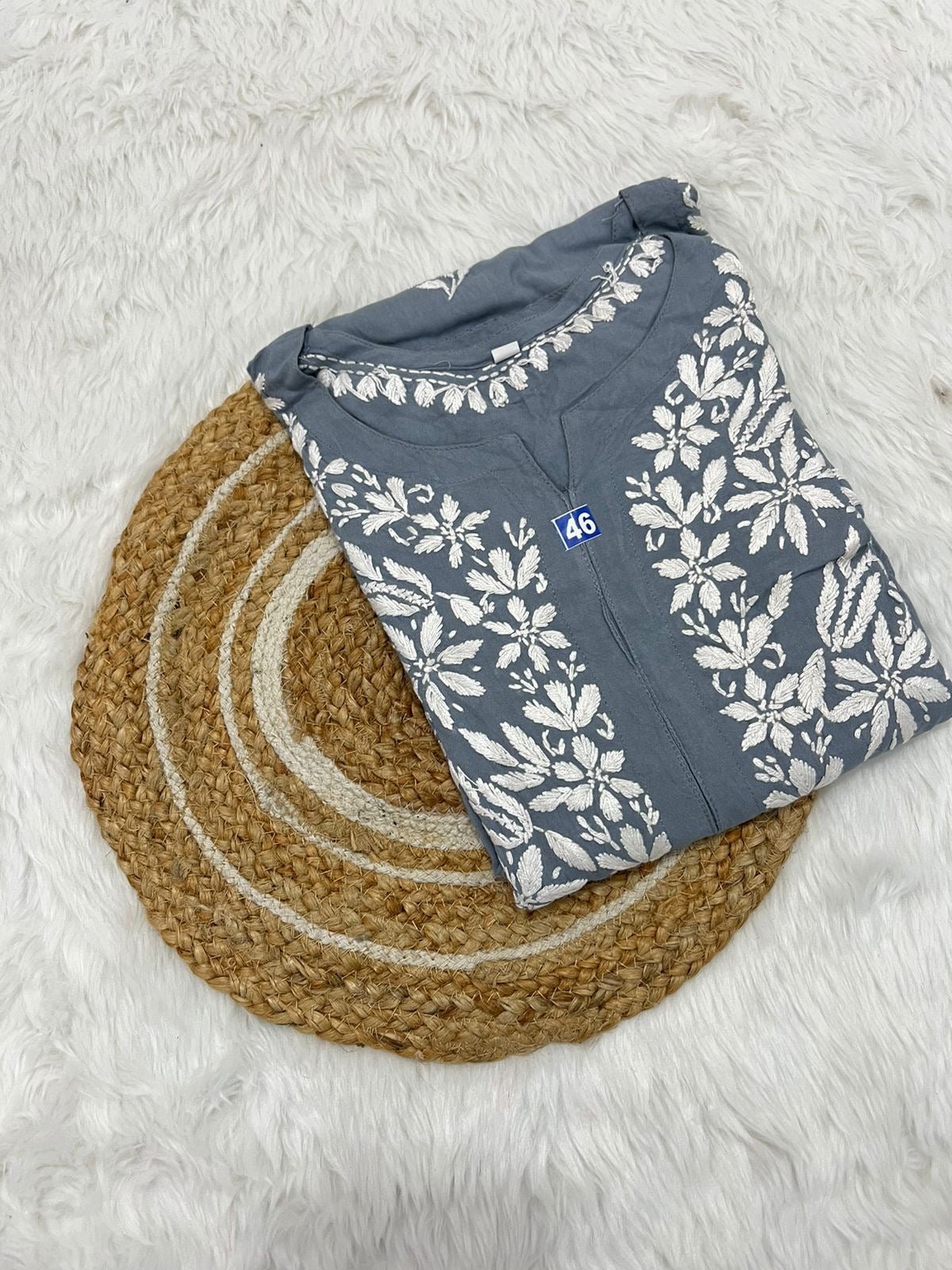 Heavy Work Rayon chikan Kurtis - chikankariofficial