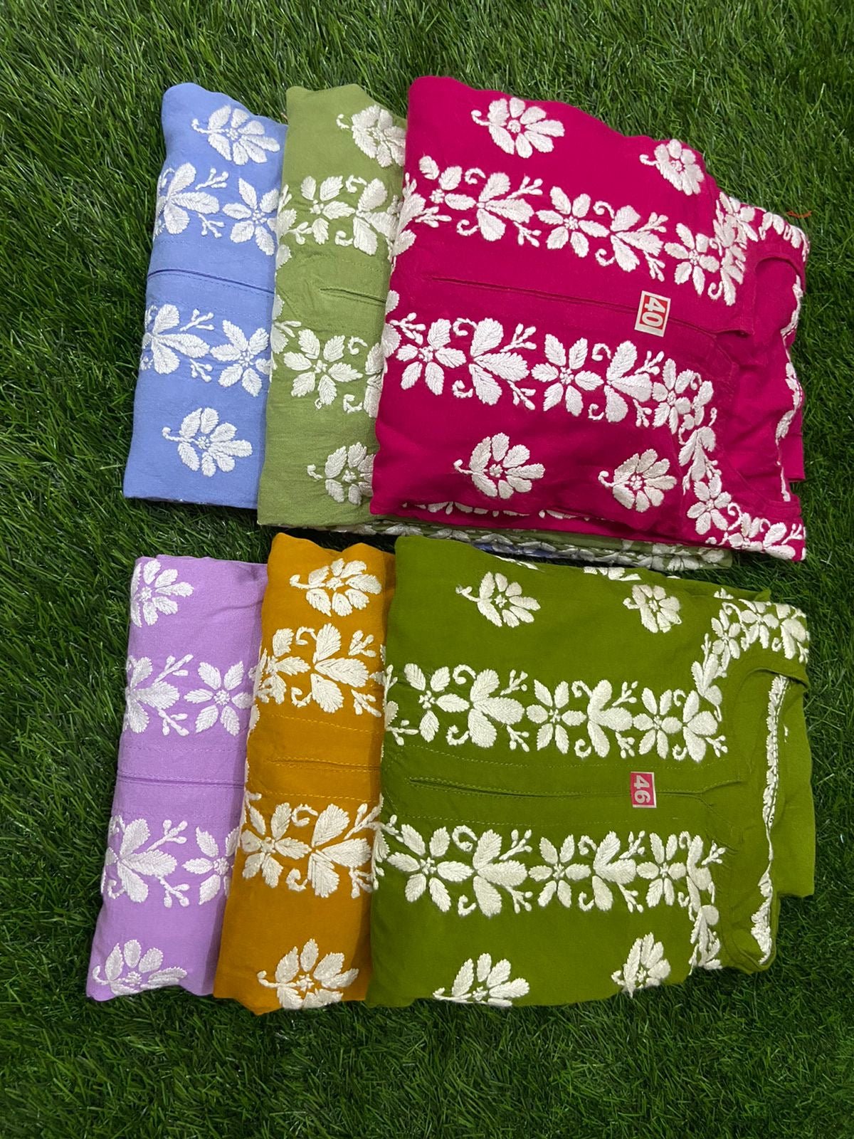 Heavy Work Silk Rayon Kurti Plazzo - chikankariofficial