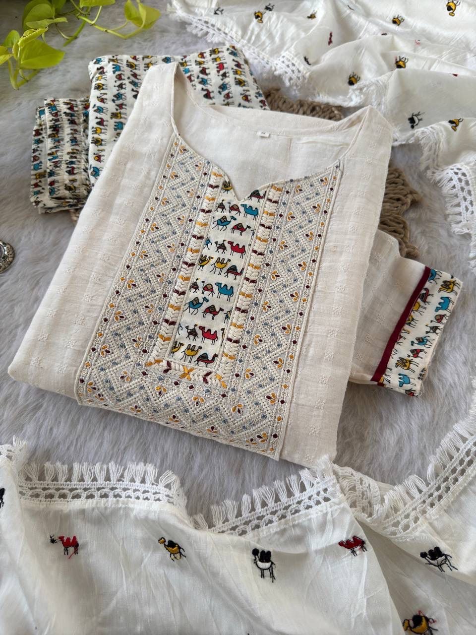 Hifazat Designer 3pc Cotton Set - chikankariofficial