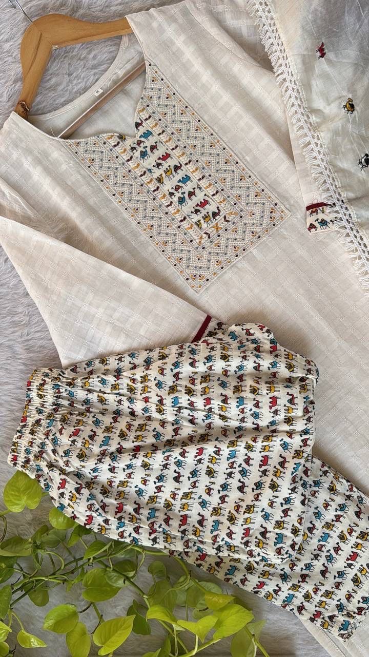 Hifazat Designer 3pc Cotton Set - chikankariofficial
