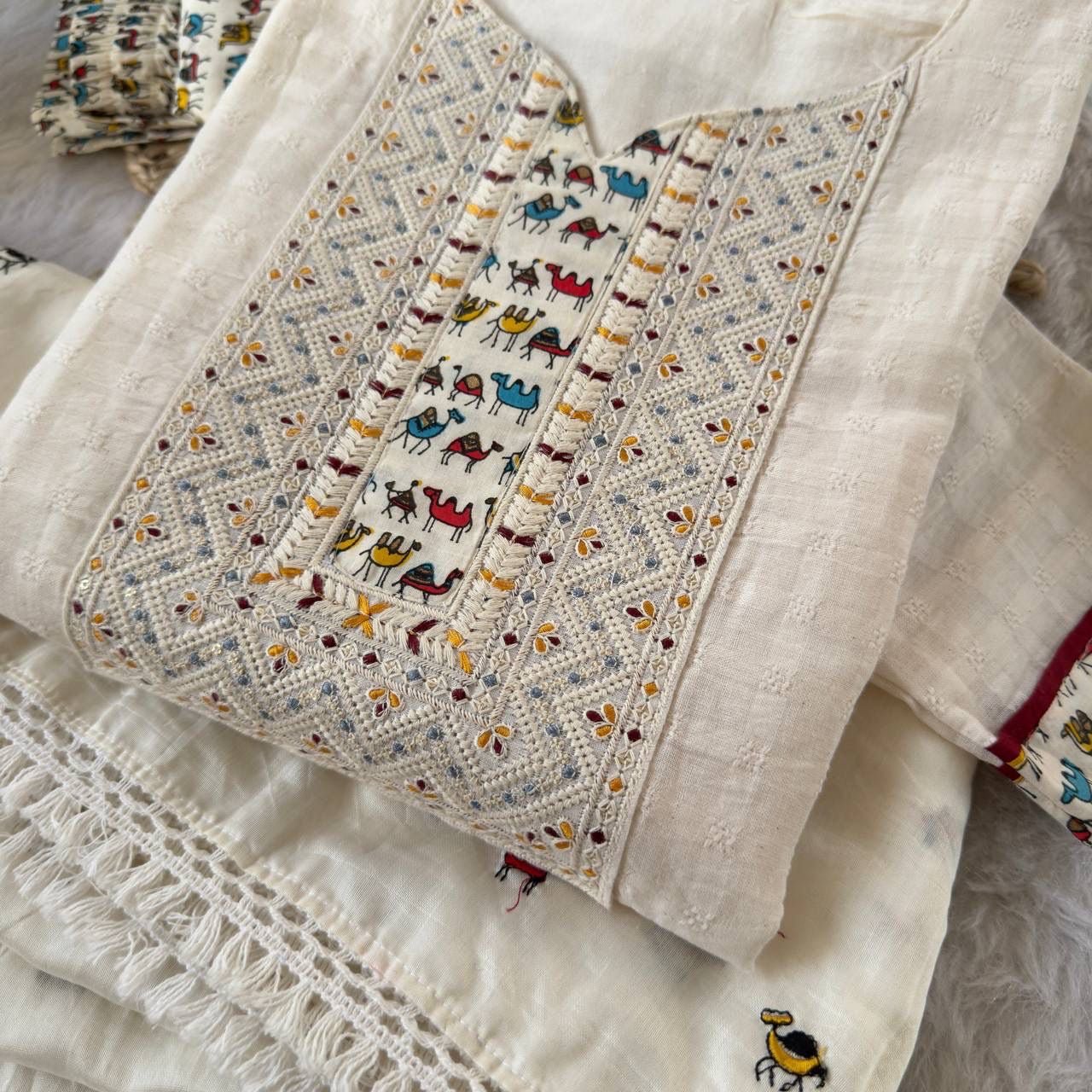 Hifazat Designer 3pc Cotton Set - chikankariofficial