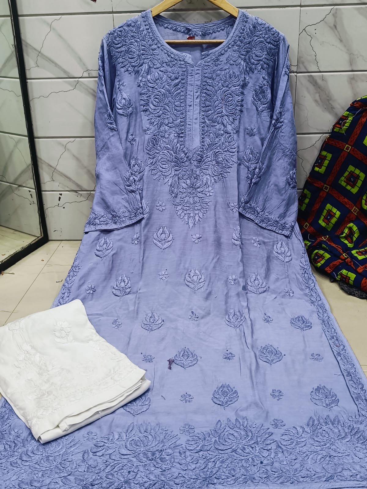 High quality muslin Kurta - chikankariofficial