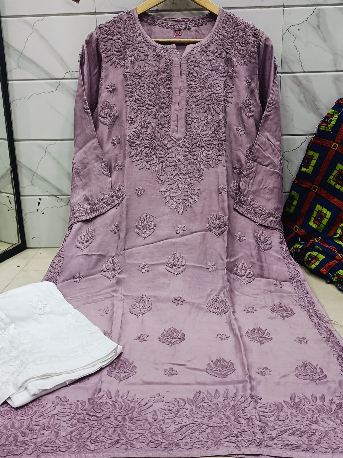 High quality muslin Kurta - chikankariofficial