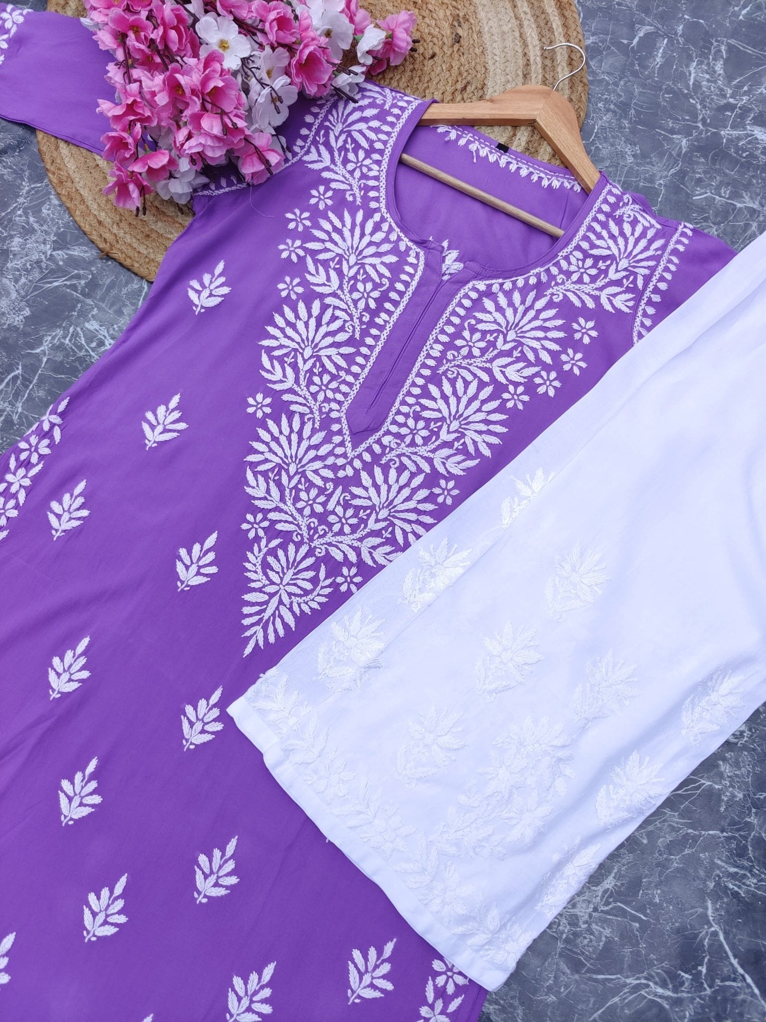 Latest Rayon Contrasting Shades Kurtis - chikankariofficial