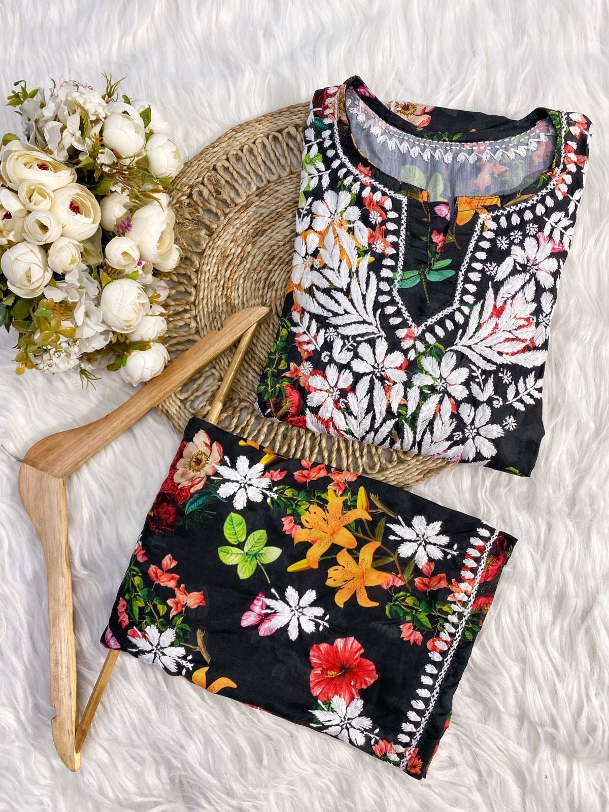 Limited Rayon co ord set - chikankariofficial