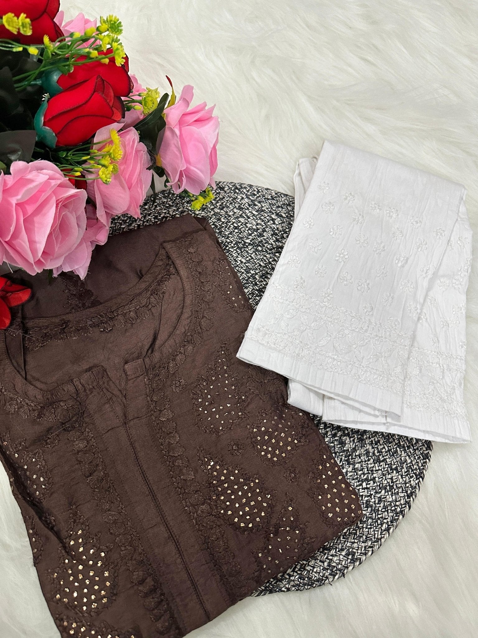 Lucknowi Chikankari Handwork Chanderi - chikankariofficial