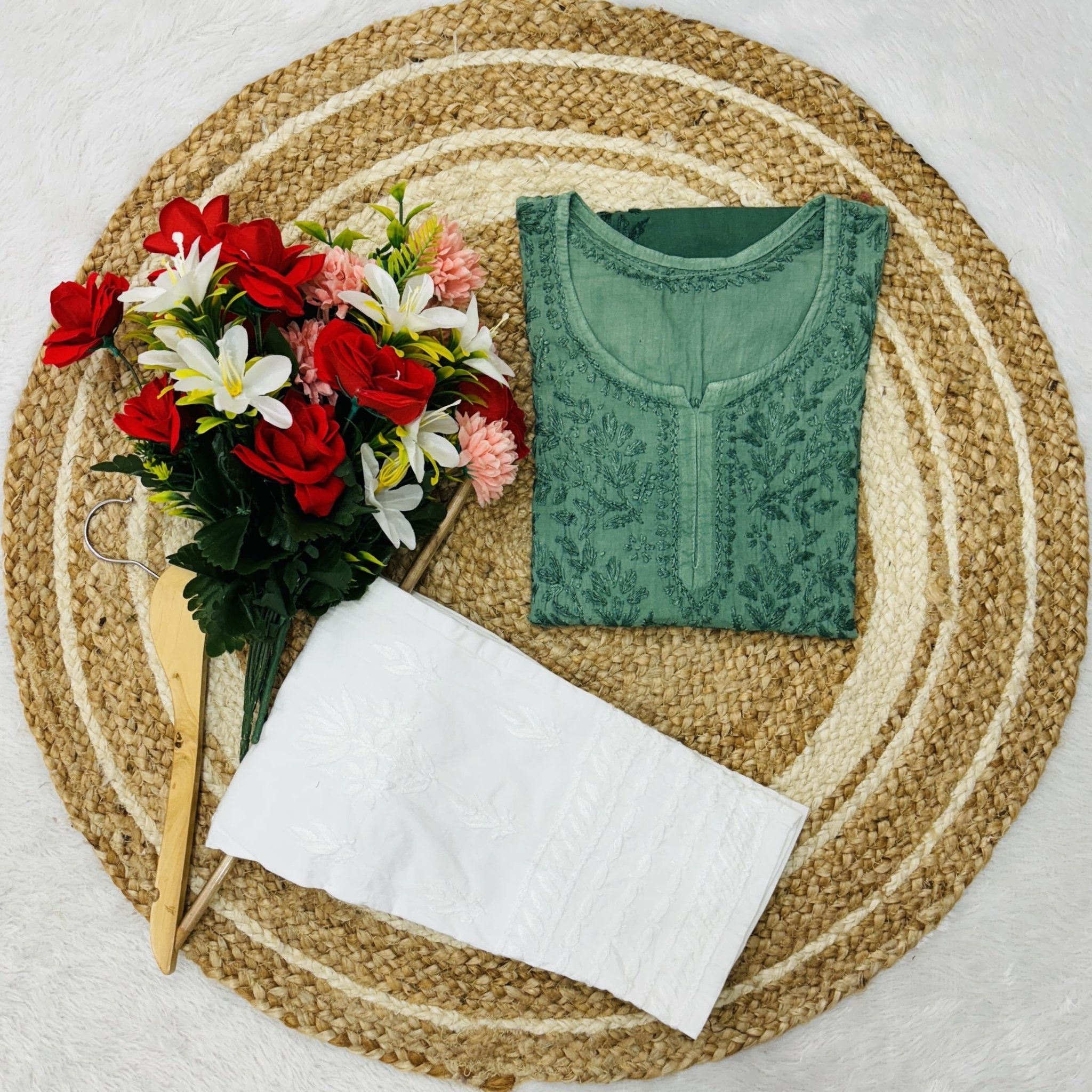 Lucknowi Chikankari Handwork Short Top