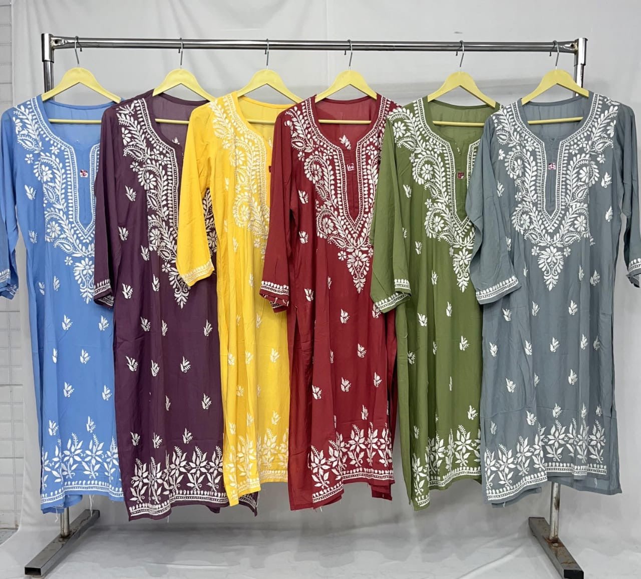 Modal Cotton Chikankari Kurtis Fresh Stocks - chikankariofficial