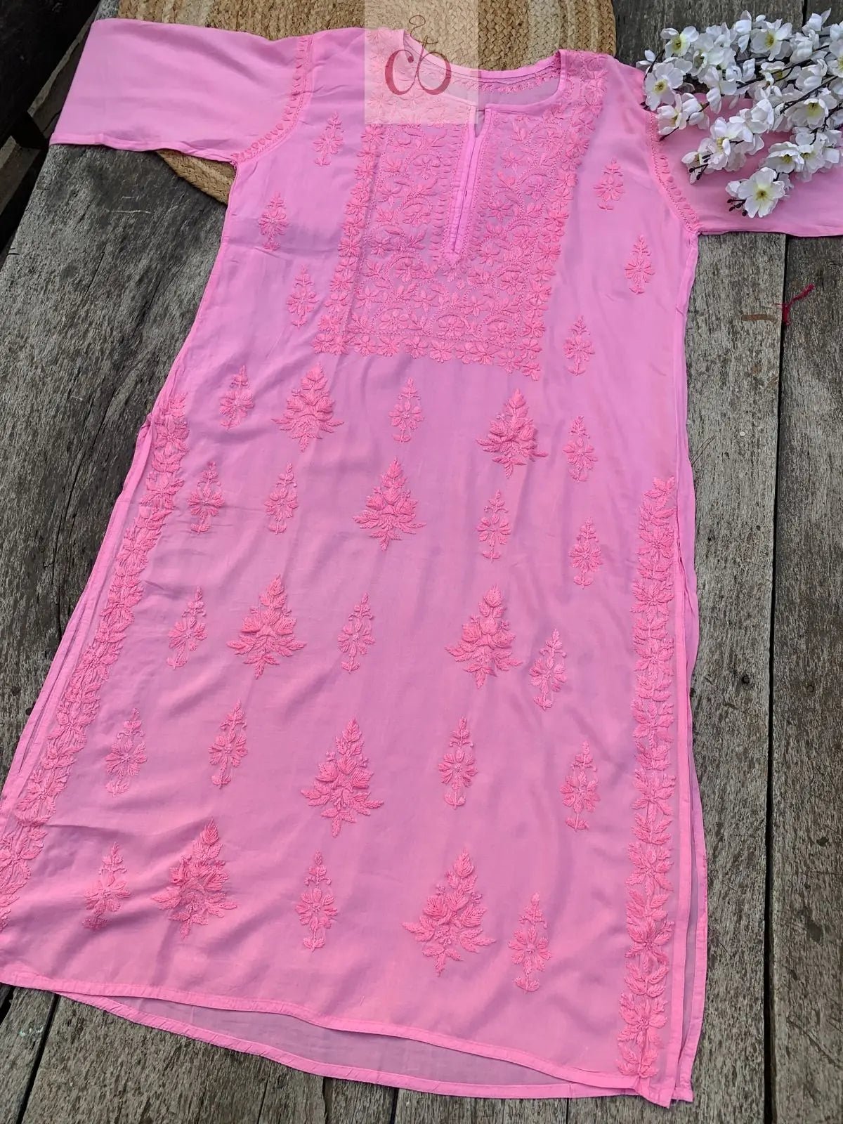 Modal Cotton Dyed Kurtis - chikankariofficial