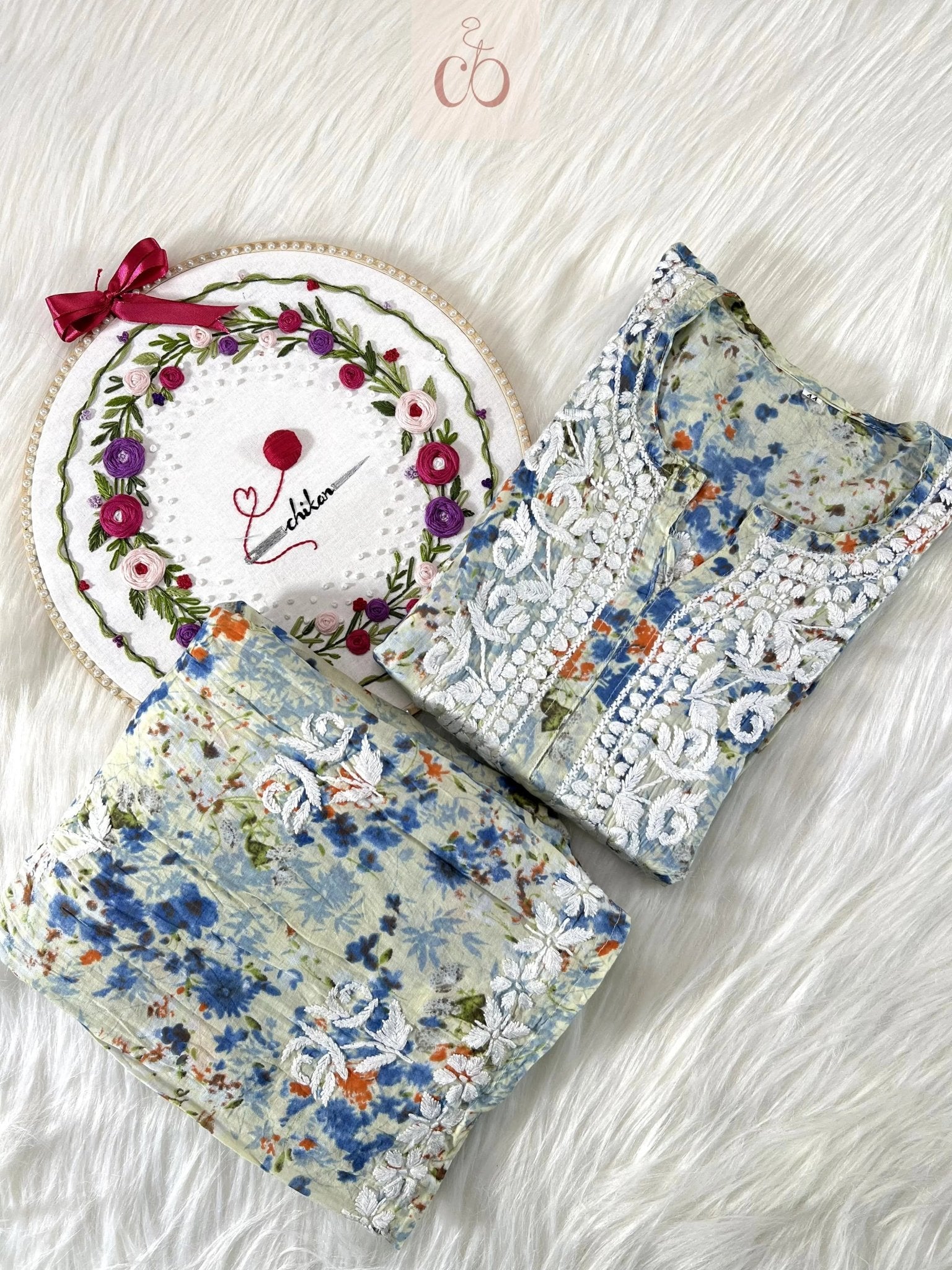 Mul Mul plazzo Printed Combo - chikankariofficial